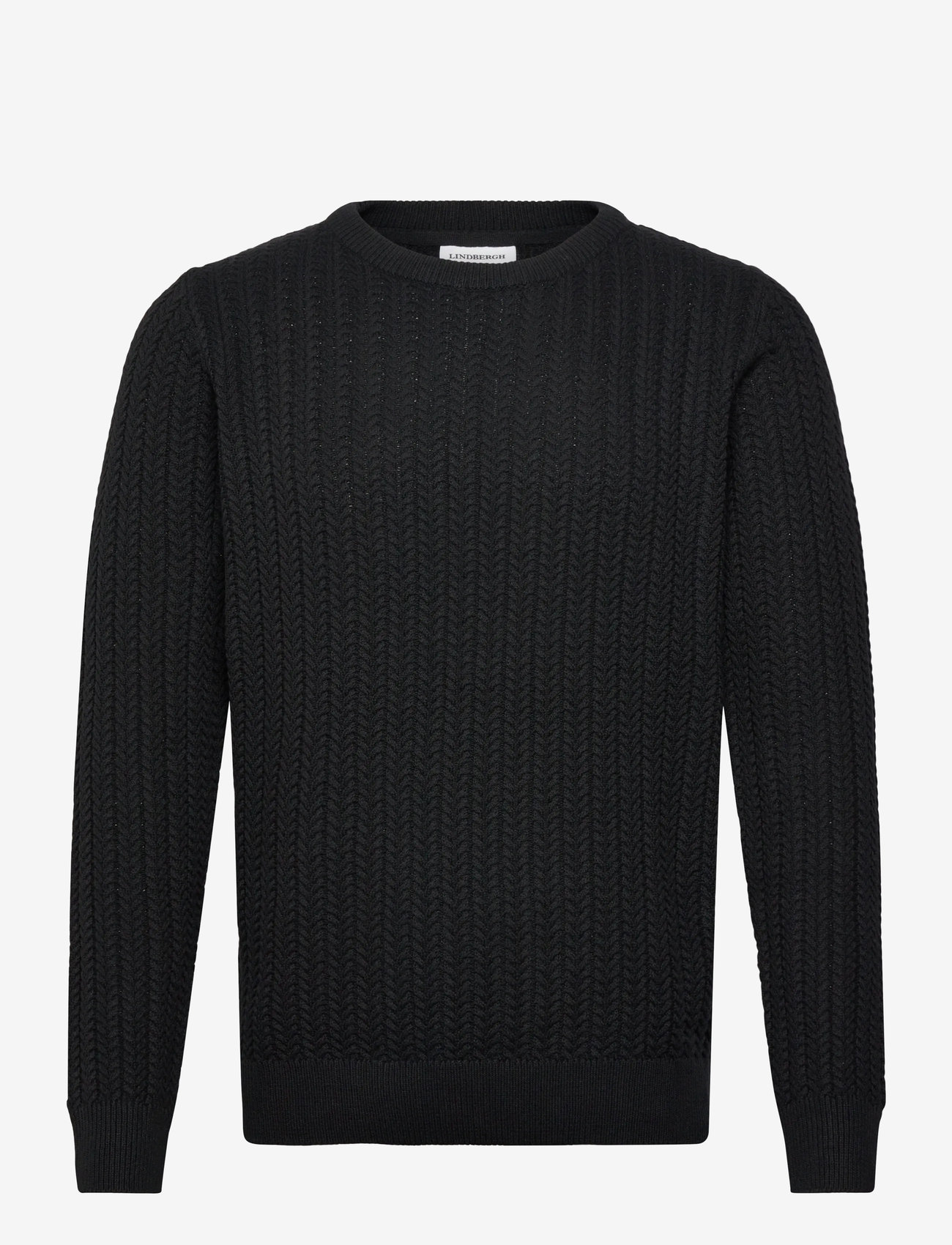 Lindbergh - Recycle structure knit o-neckRecycle structure knit o-neck - rund hals - black - 1