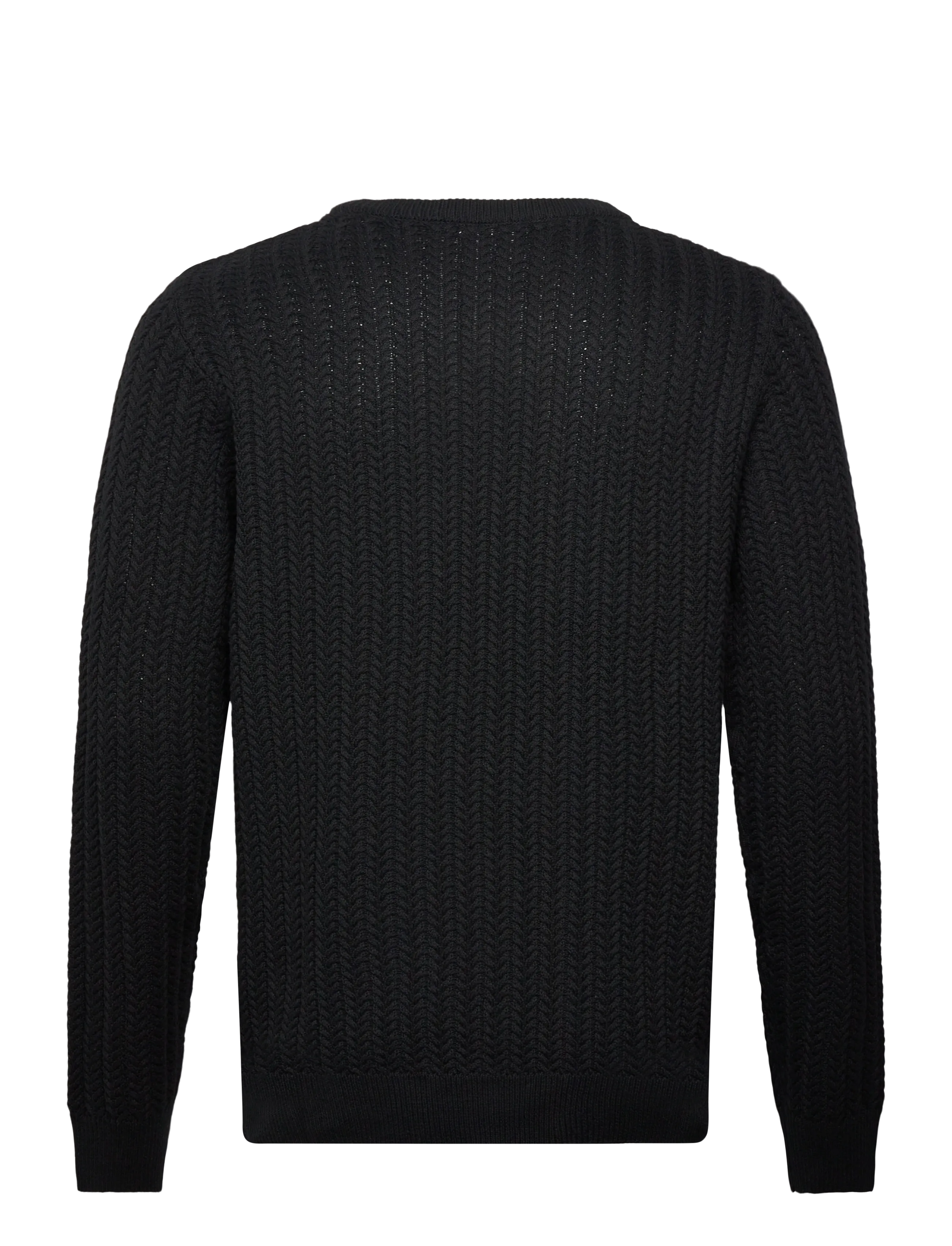 Lindbergh - Recycle structure knit o-neckRecycle structure knit o-neck - rund hals - black - 2