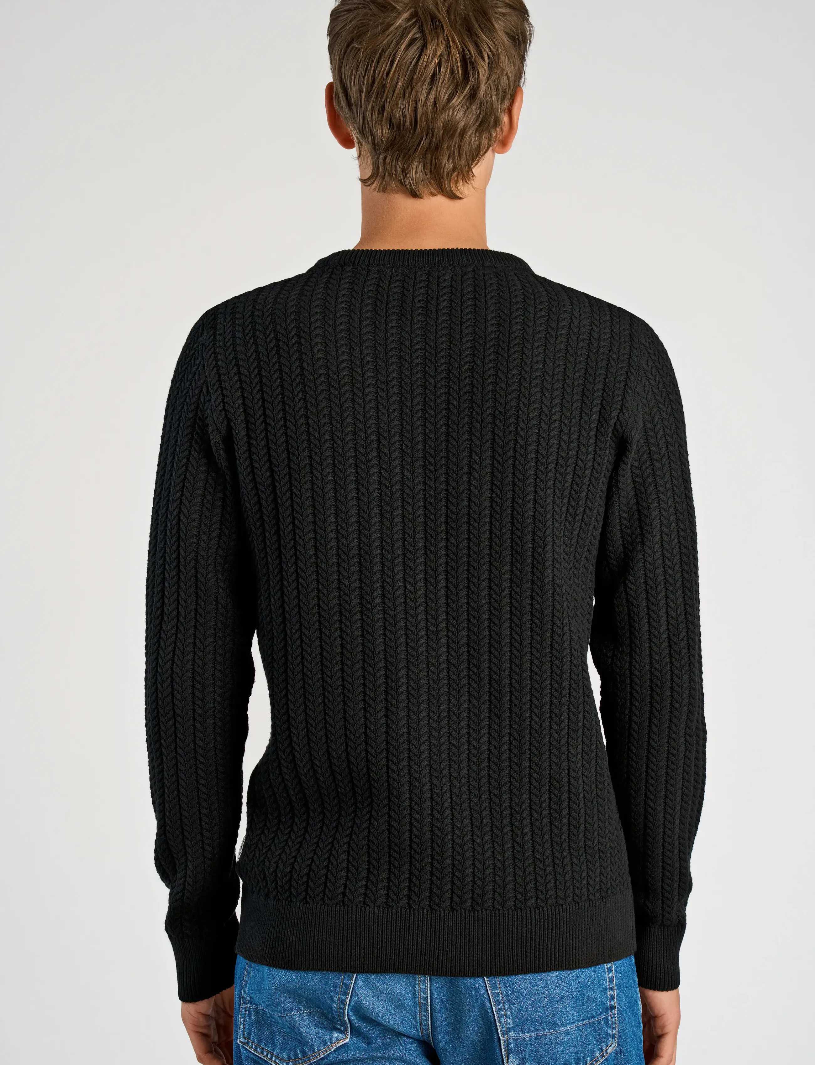 Lindbergh - Recycle structure knit o-neckRecycle structure knit o-neck - rund hals - black - 3