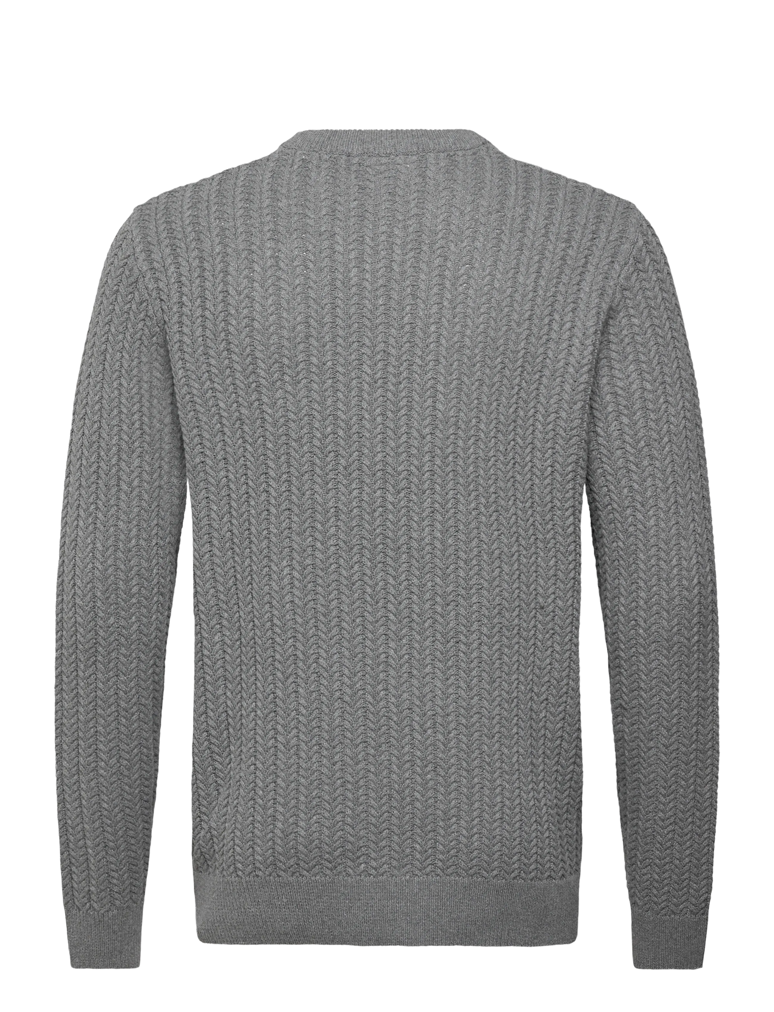 Lindbergh - Recycle structure knit o-neckRecycle structure knit o-neck - rund hals - dk grey - 2