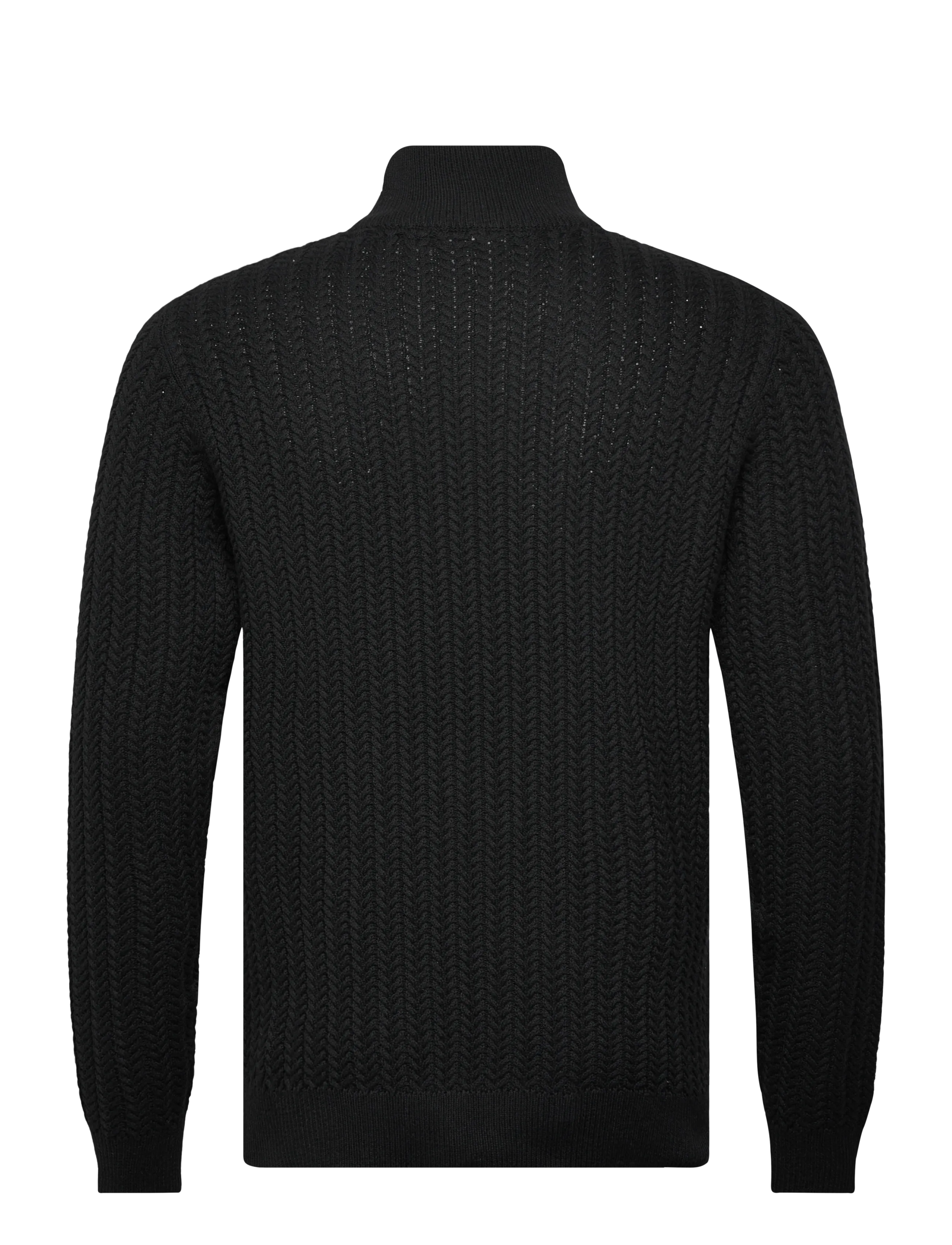 Lindbergh - Recycle structure knit 1/2 zipRecycle structure knit 1/2 zip - mænd - black - 1