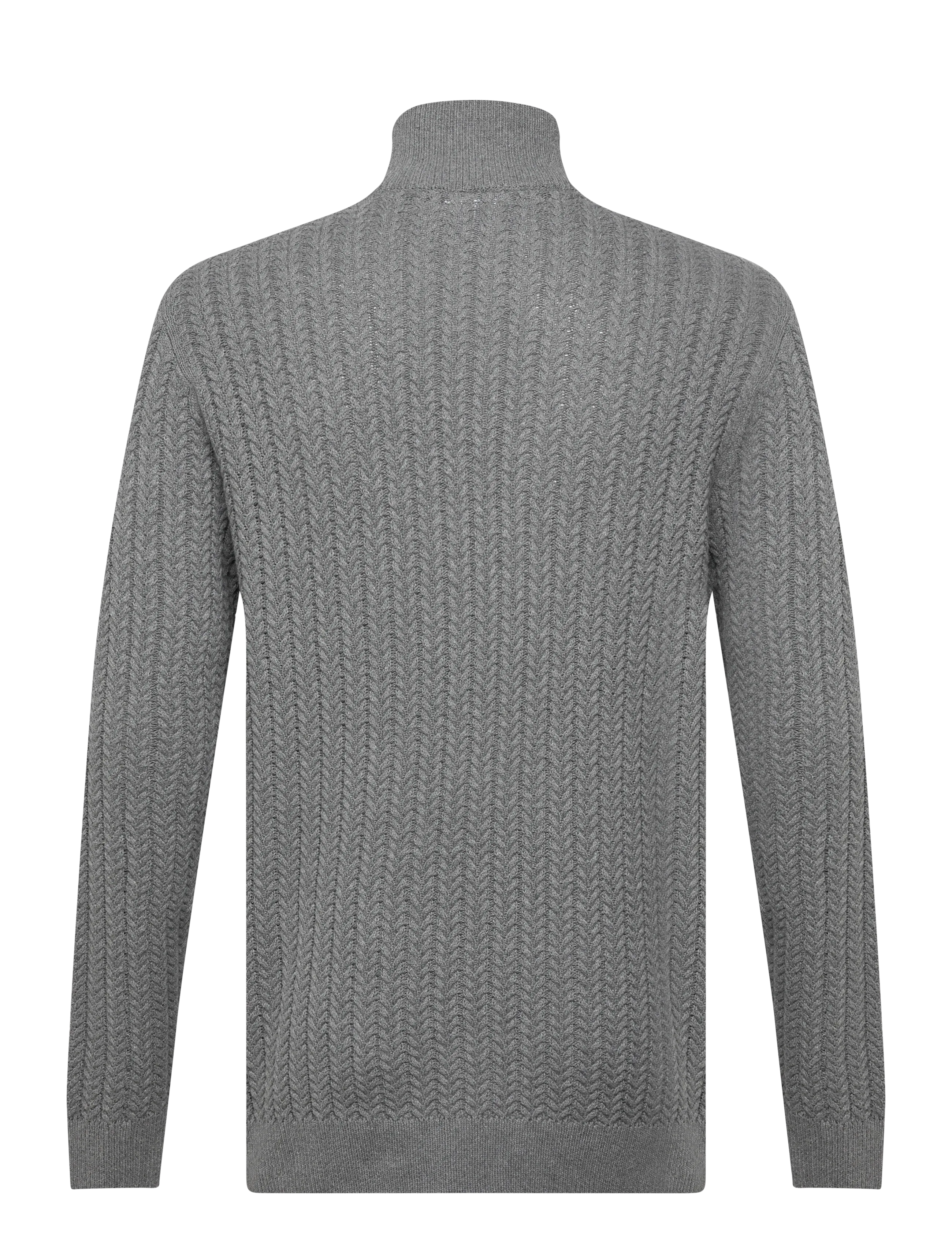 Lindbergh - Recycle structure knit 1/2 zipRecycle structure knit 1/2 zip - herren - dk grey - 1
