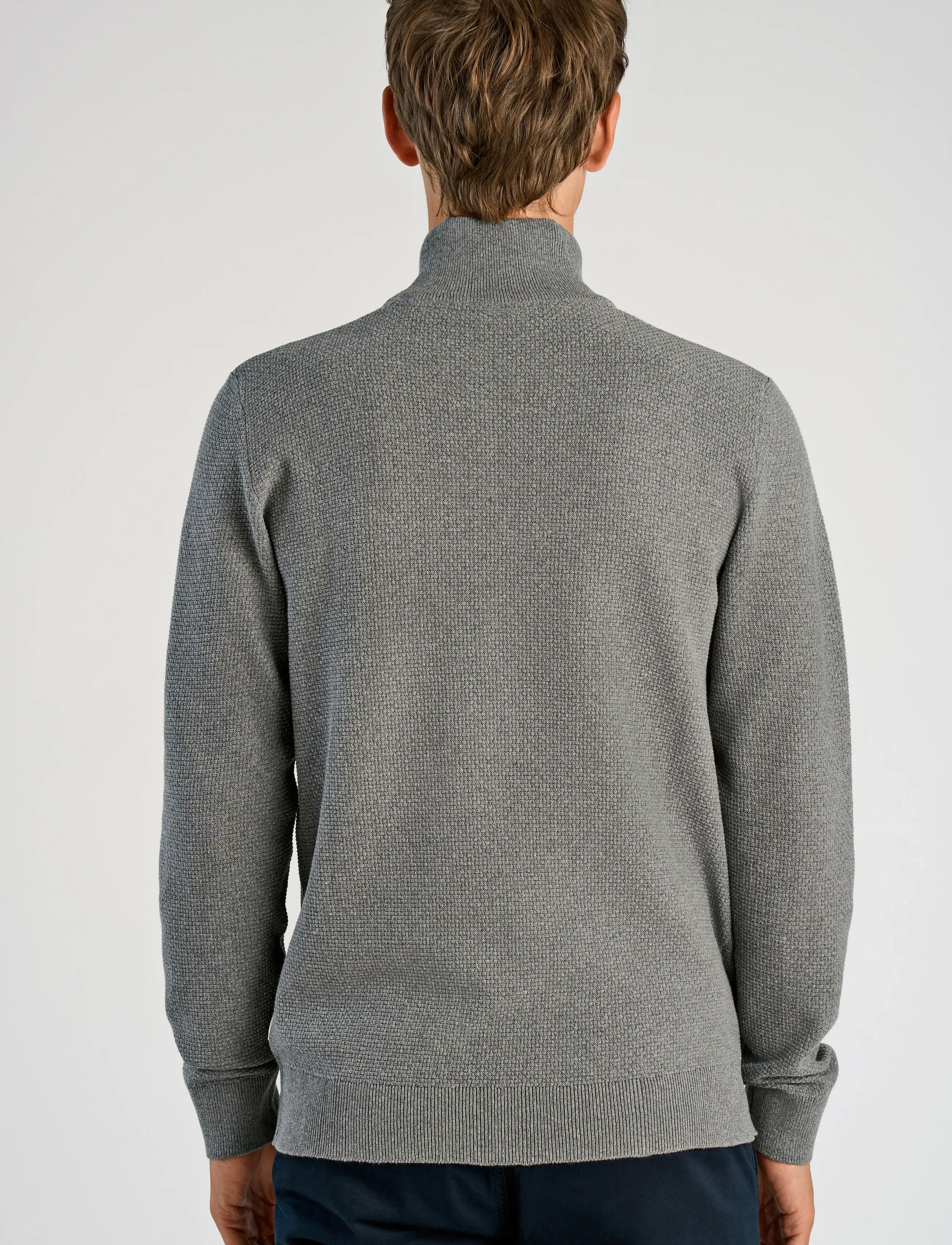 Lindbergh - Recycle structure knit 1/2 zipRecycle structure knit 1/2 zip - dk grey - 3