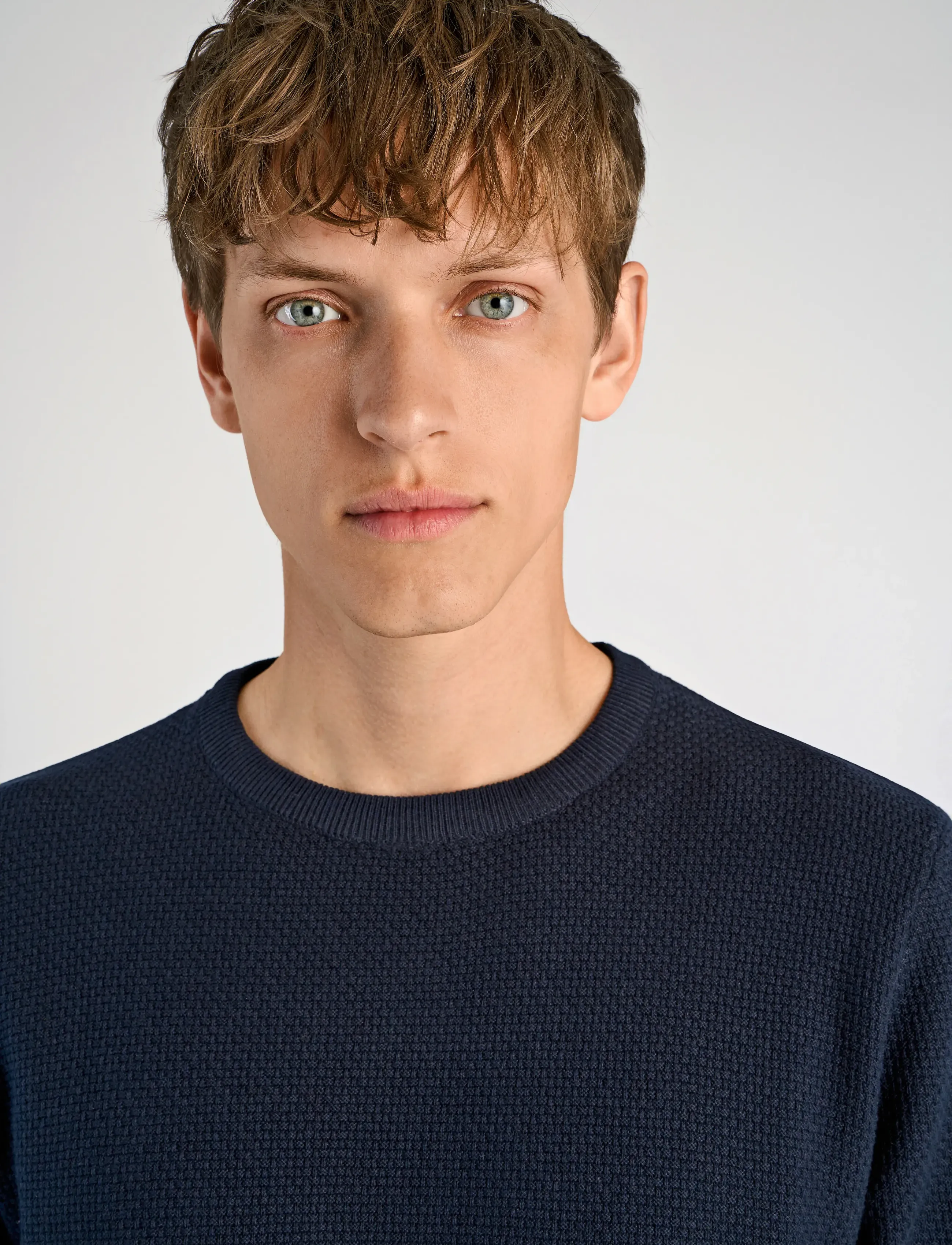 Lindbergh - Recycle structure knit jumper - langærmede t-shirts - navy - 5