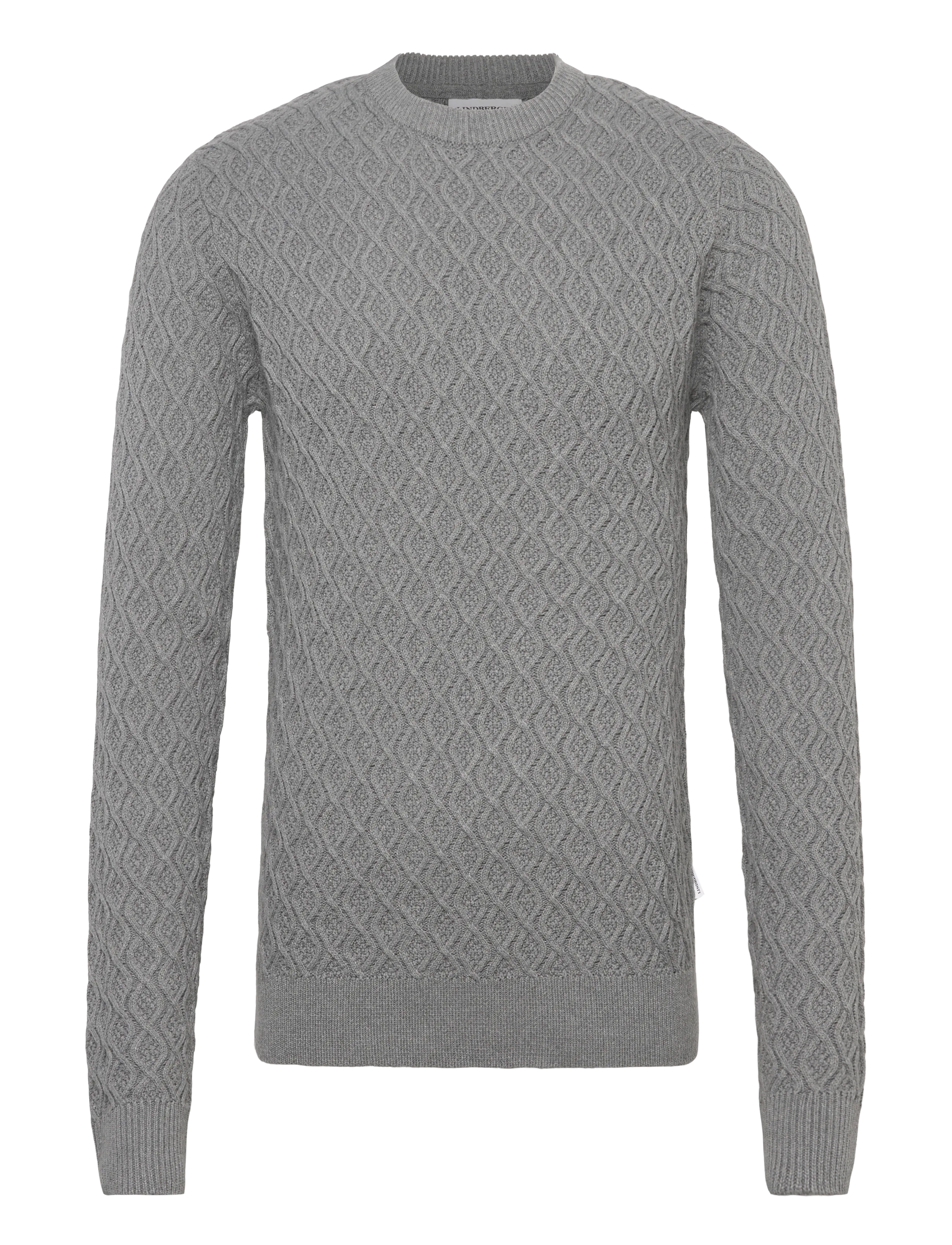 Lindbergh Recycle structure knit O-neckRecycle structure knit O-neck - Kingitused mehele - DK GREY / grey