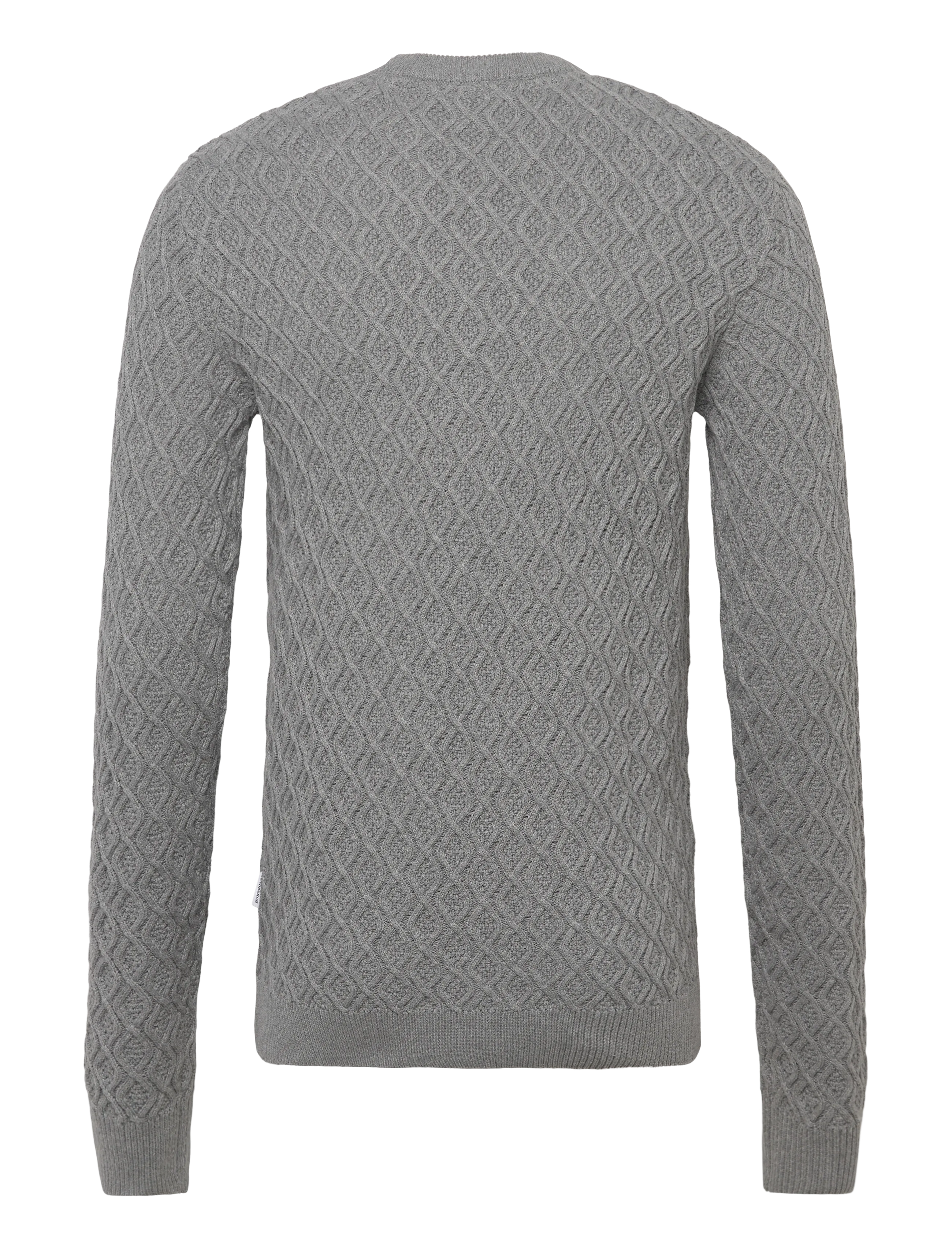 Lindbergh - Recycle structure knit O-neckRecycle structure knit O-neck - rund hals - dk grey - 1