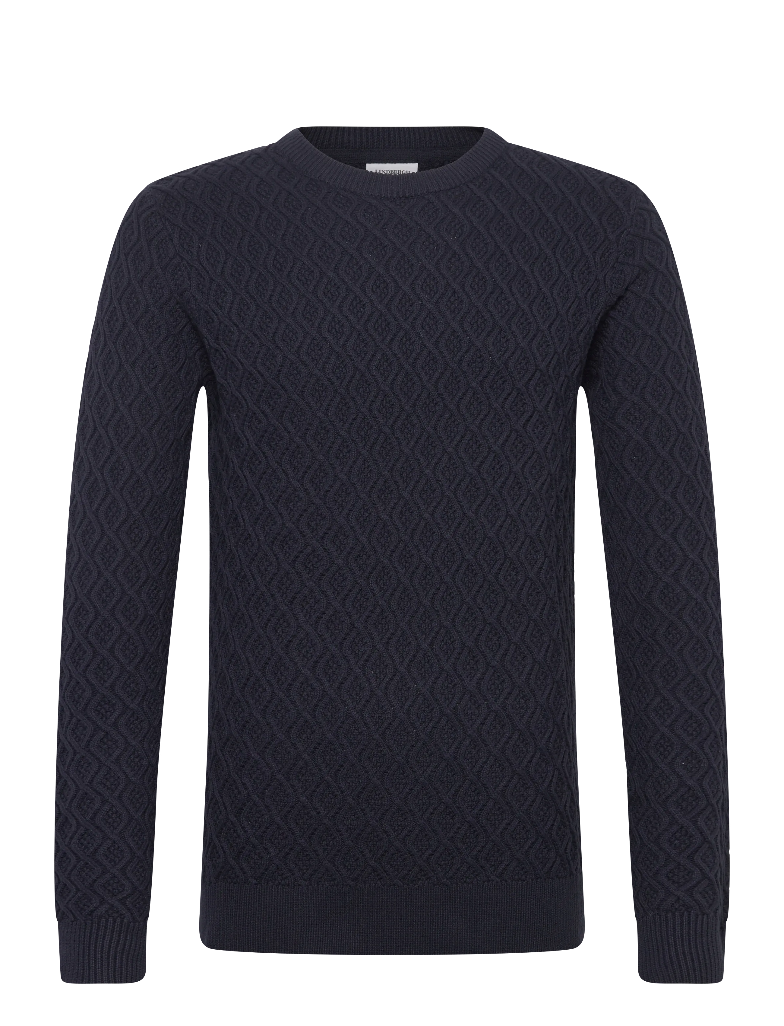 Lindbergh Recycle structure knit O-neckRecycle structure knit O-neck - Neuleet - NAVY / navy