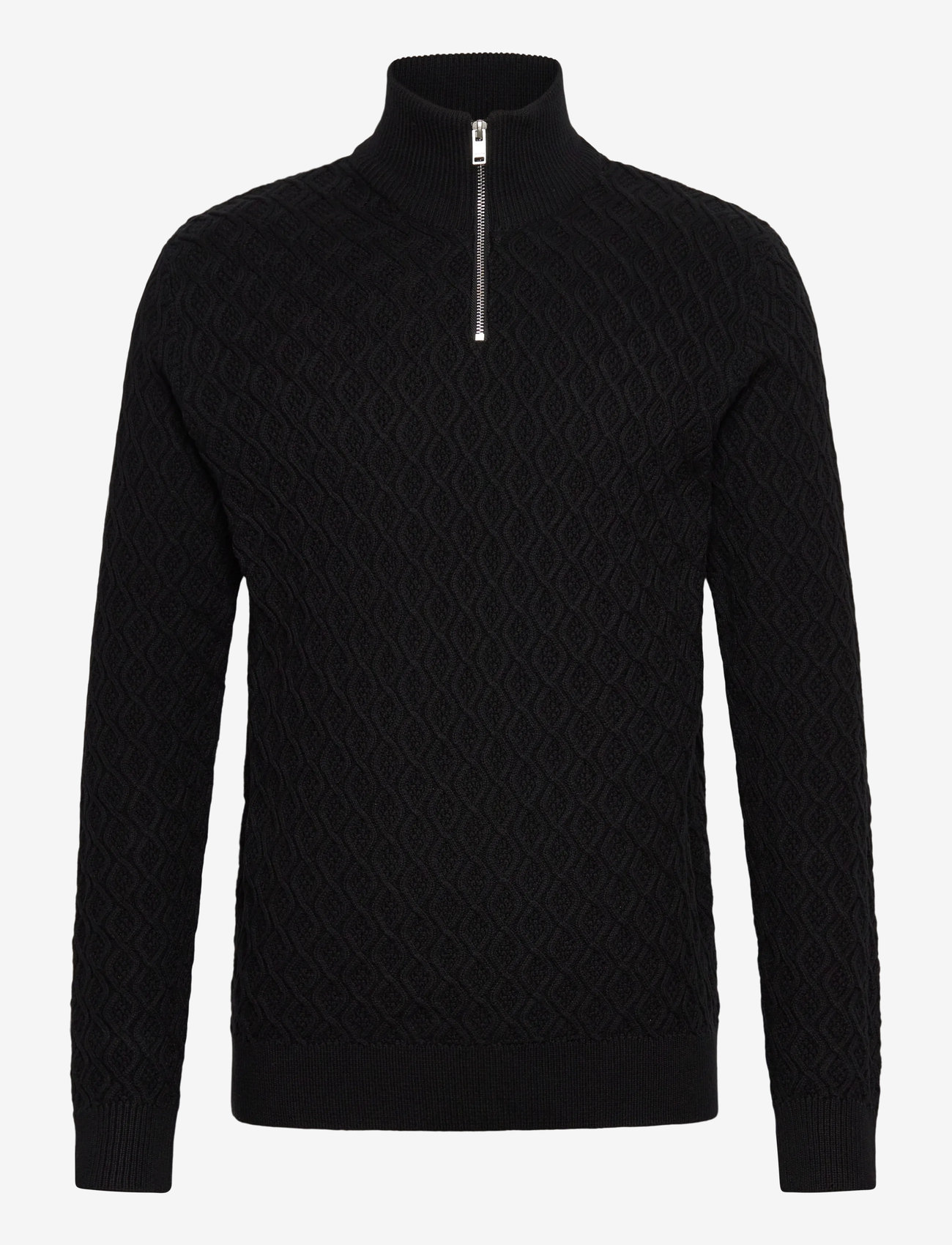 Lindbergh - Recycle structure knit 1/2 zipRecycle structure knit 1/2 zip - efterårstøj - black - 0