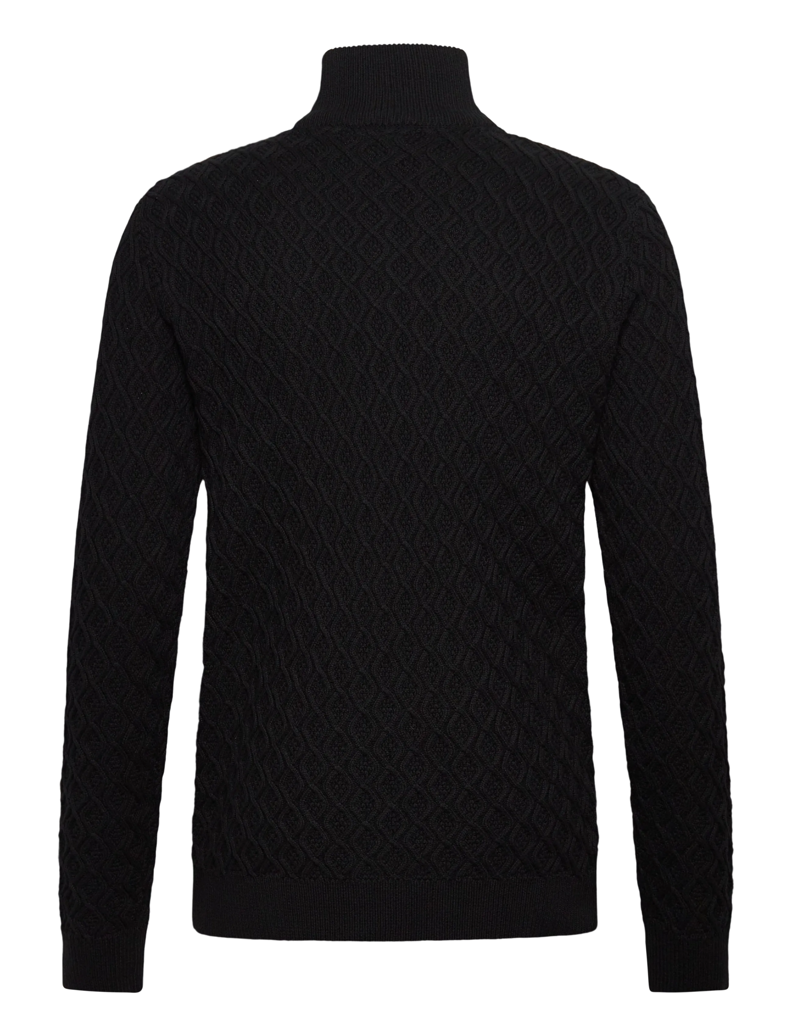 Lindbergh - Recycle structure knit 1/2 zipRecycle structure knit 1/2 zip - mænd - black - 1