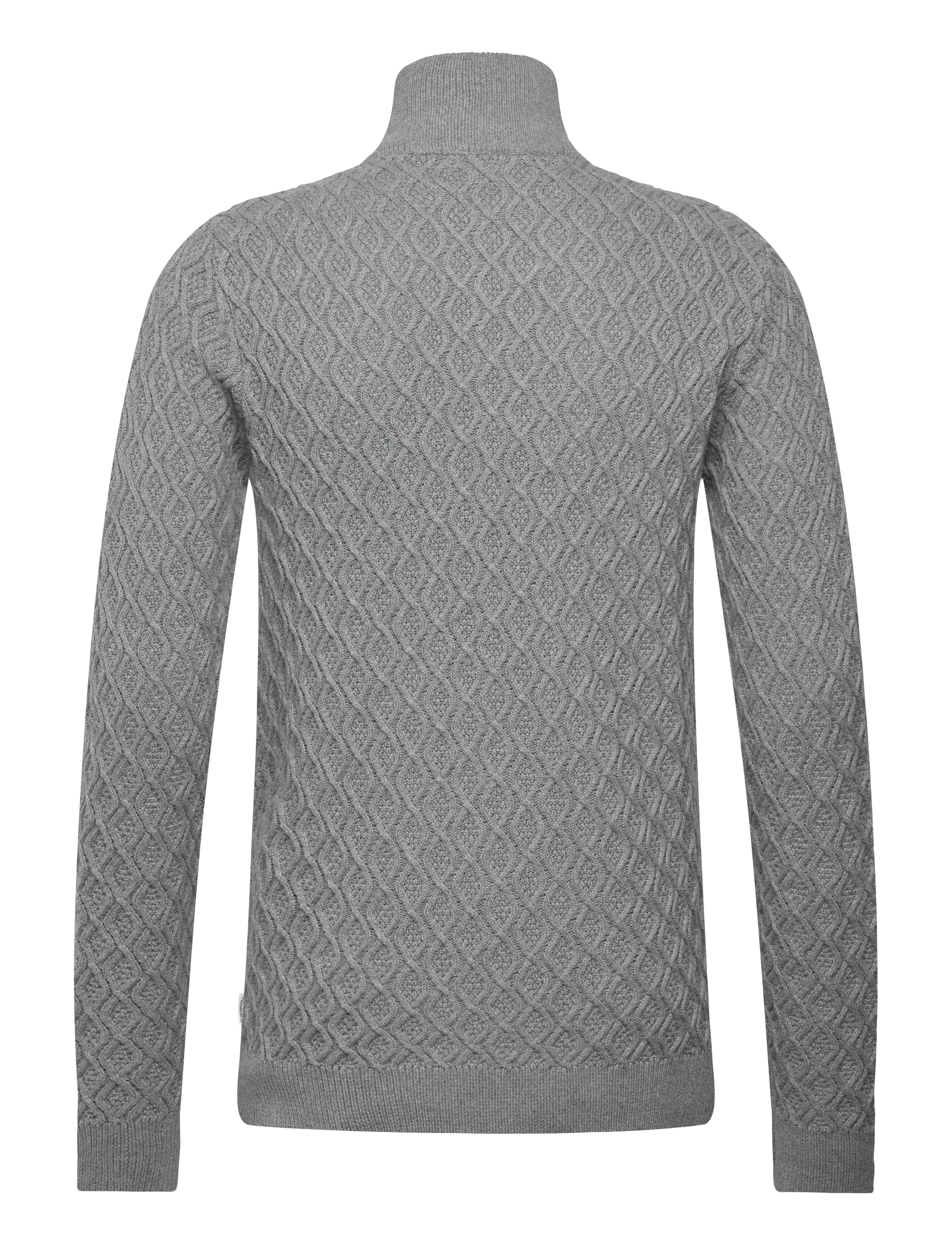 Lindbergh - Recycle structure knit 1/2 zipRecycle structure knit 1/2 zip - mænd - dk grey - 1