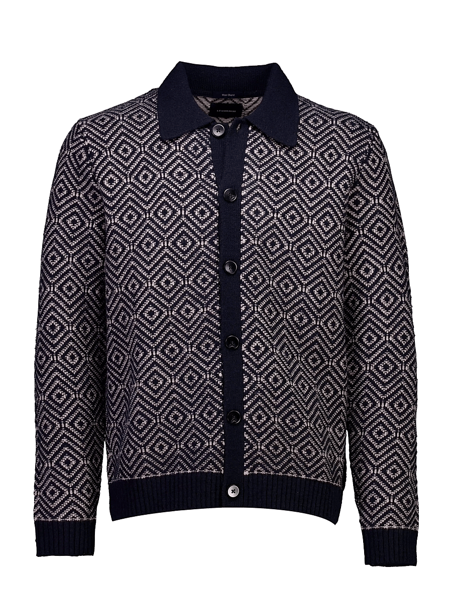 Lindbergh - Structure knit cardigan - kardiganid - navy mix - 0