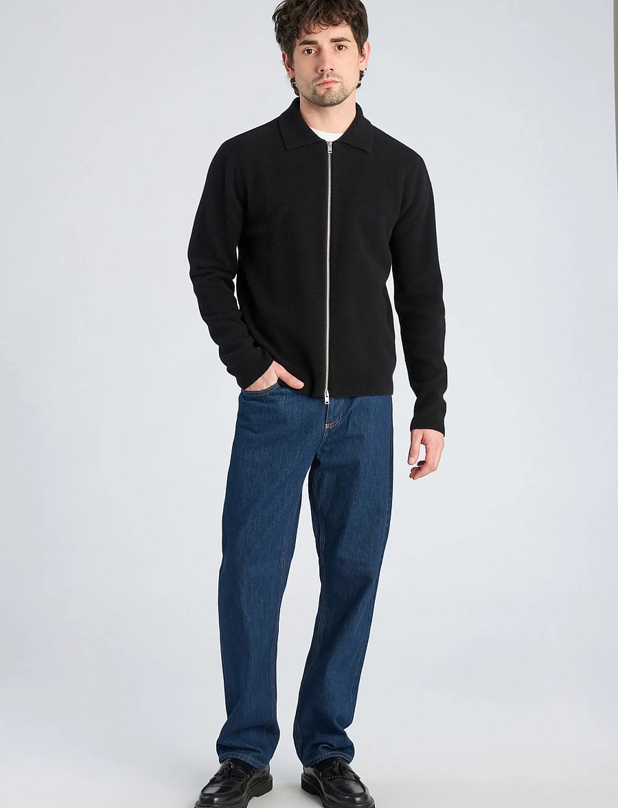 Lindbergh - Boiled wool zip cardigan - kardiganid - black - 0