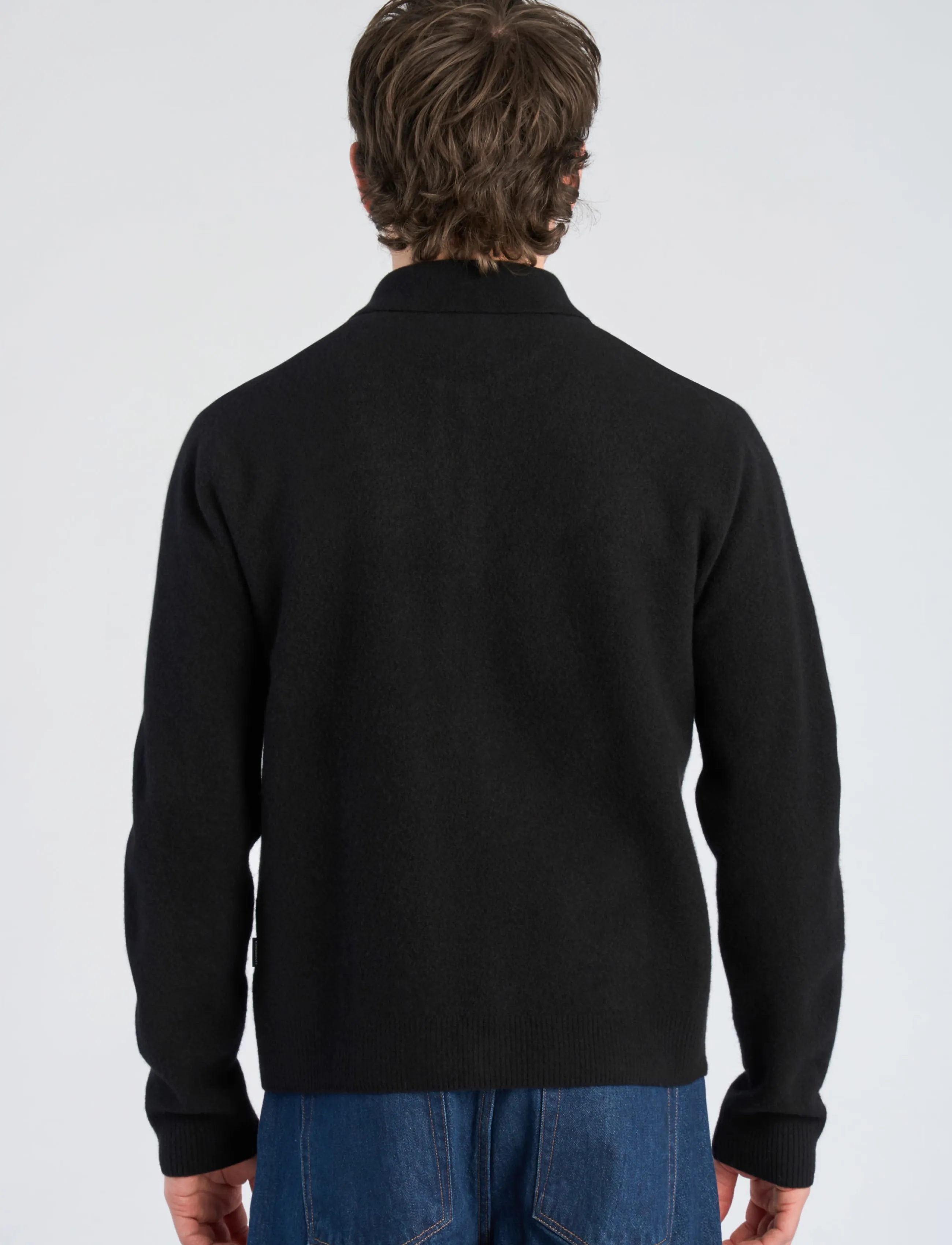 Lindbergh - Boiled wool zip cardigan - kardiganid - black - 4