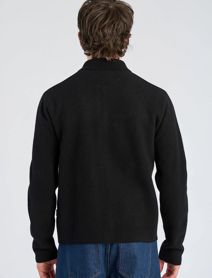 Lindbergh - Boiled wool zip cardigan - kardiganid - black - 4