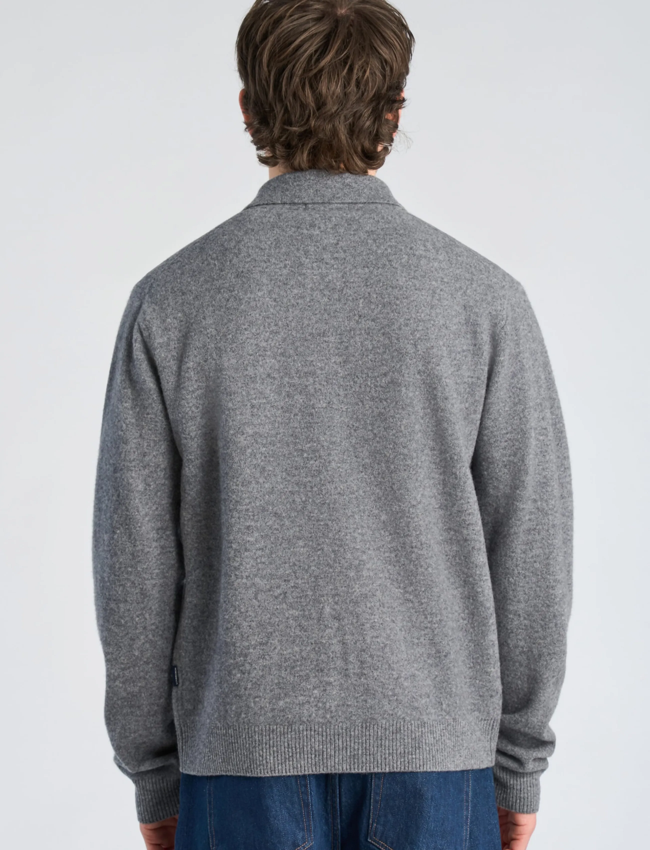 Lindbergh - Boiled wool zip cardigan - kardiganid - grey mel - 4