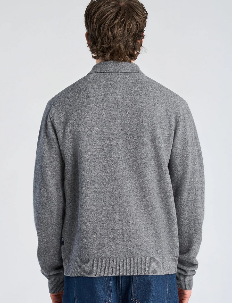 Lindbergh - Boiled wool zip cardigan - kardiganid - grey mel - 4