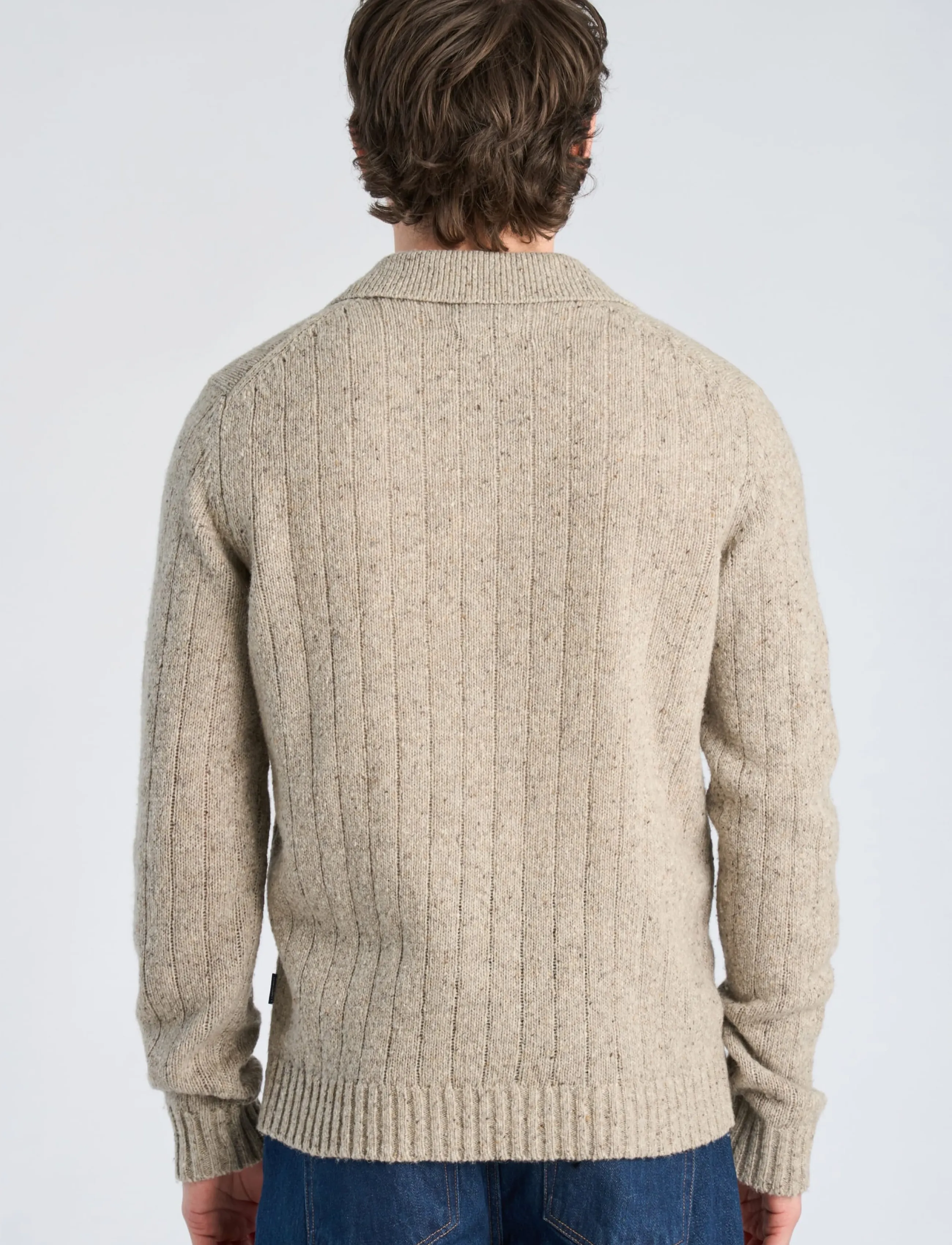 Lindbergh Rib Polo långärmade t-shirts herr – bild 3