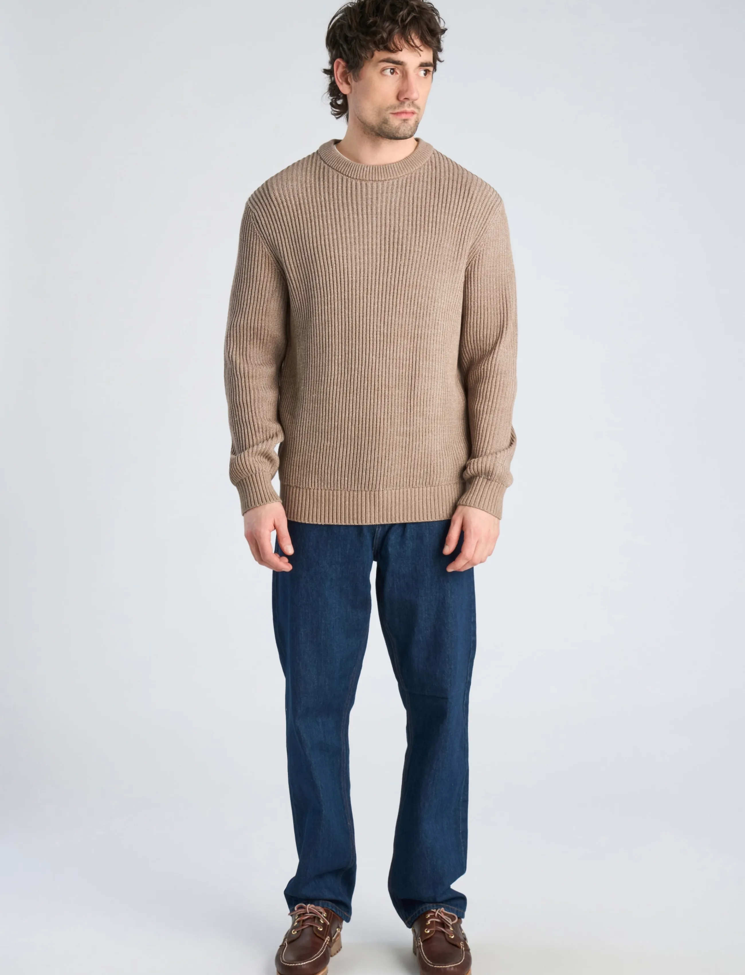 Lindbergh - Crew knit jumper - Ümara kaelusega - lt sand mix - 0