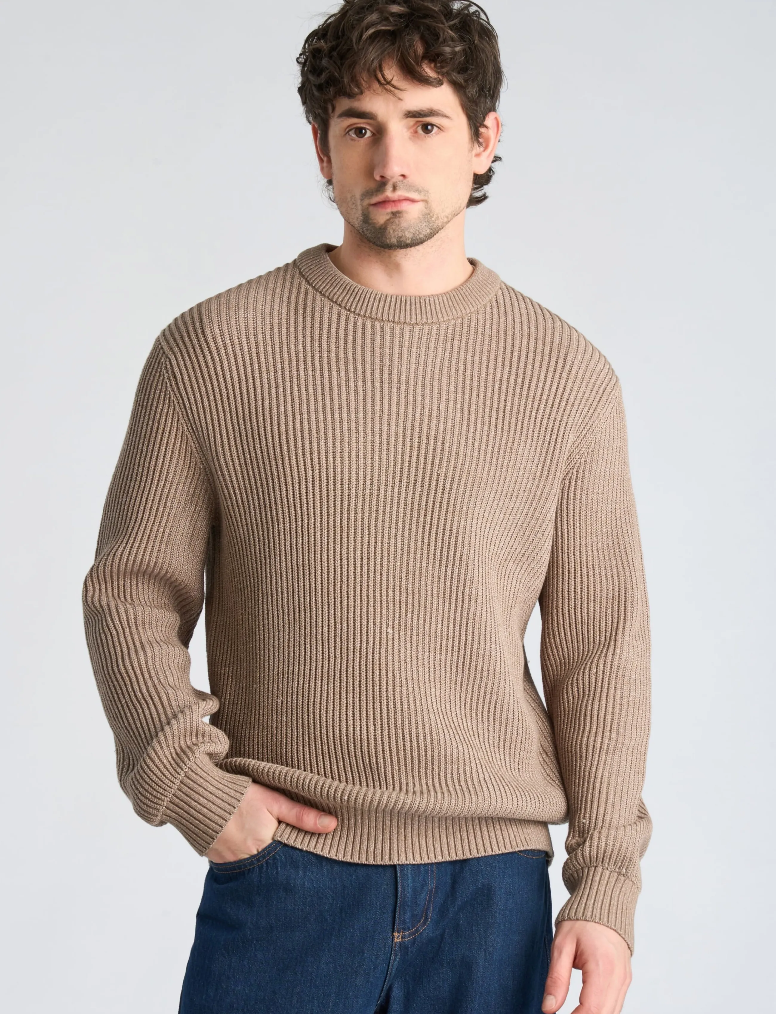 Lindbergh - Crew knit jumper - Ümara kaelusega - lt sand mix - 3