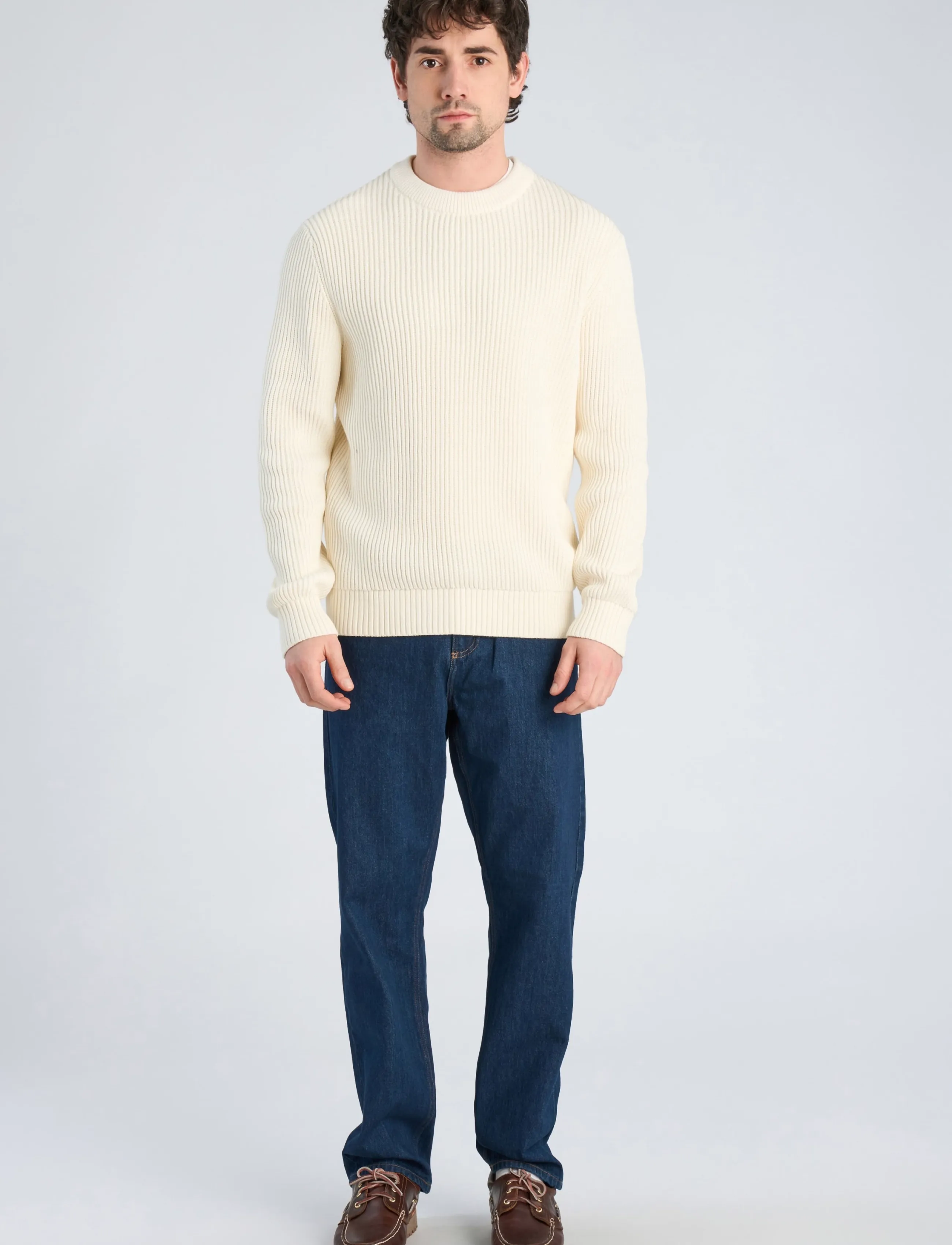 Lindbergh - Crew knit jumper - round necks - off white - 0