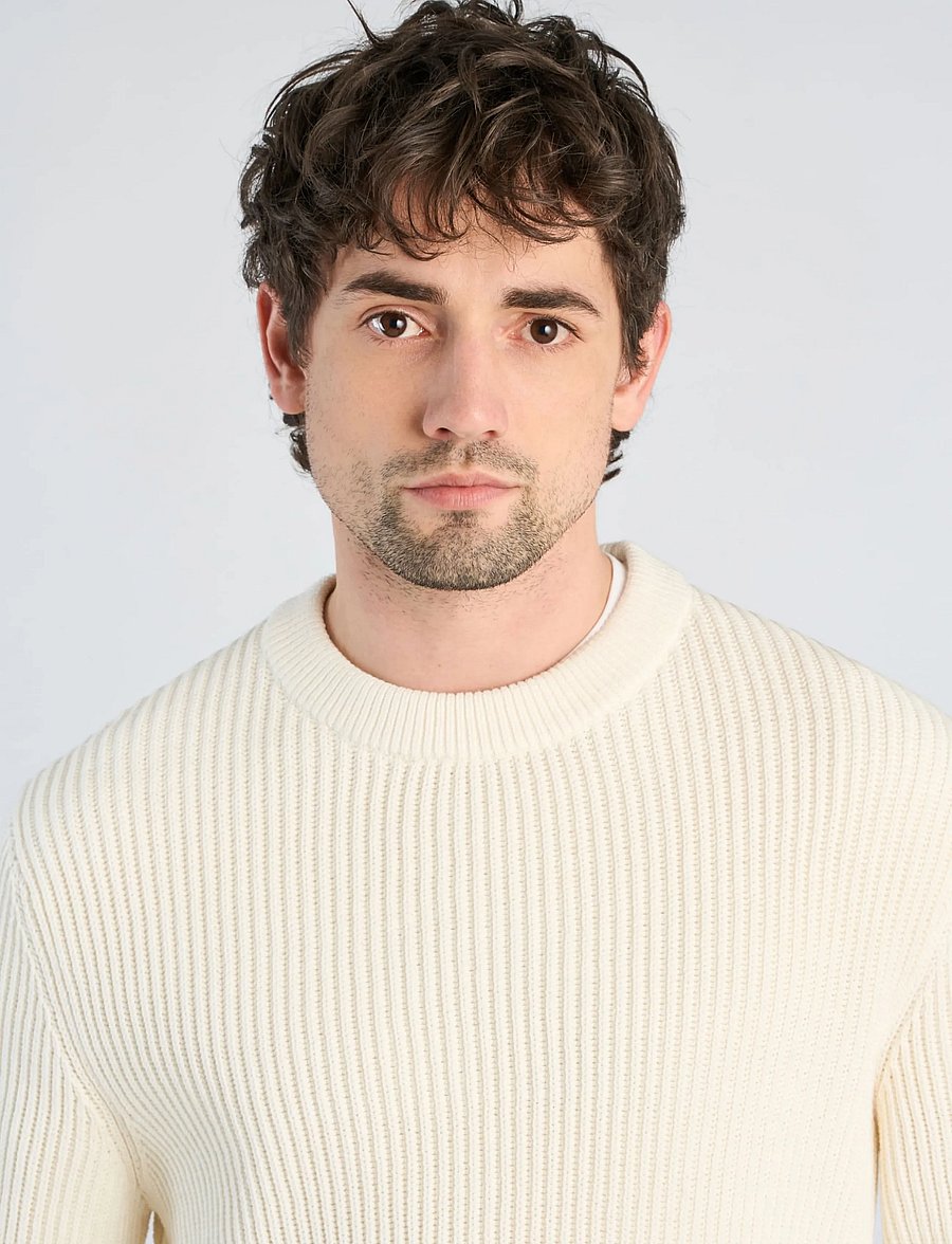 Lindbergh - Crew knit jumper - round necks - off white - 5