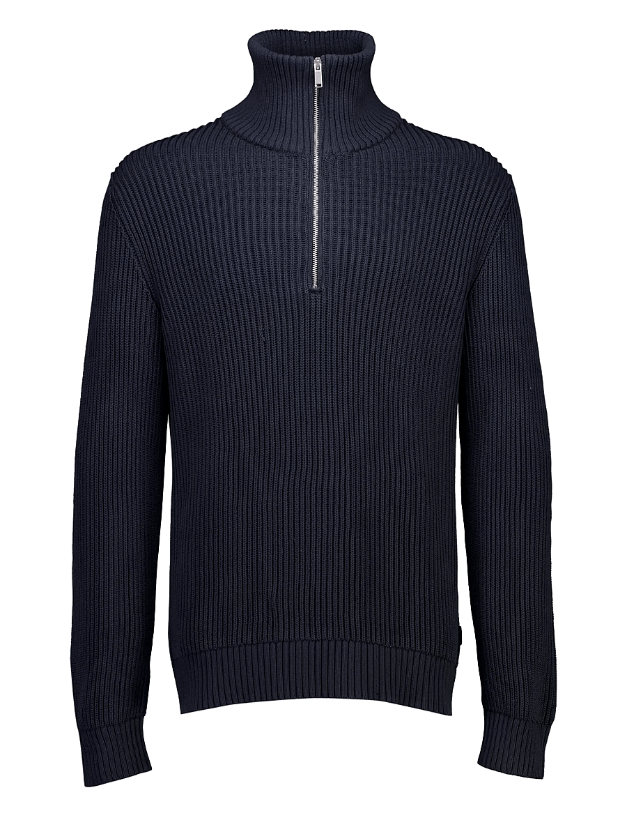 Lindbergh - Half zip knit jumper - half zip jumpers - dk navy - 1