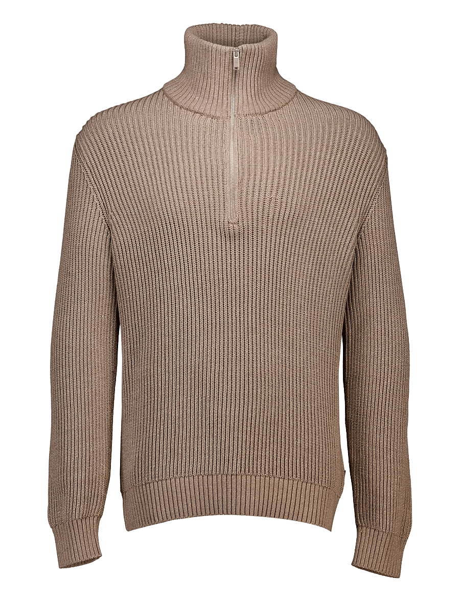 Lindbergh - Half zip knit jumper - poolpika lukuga džemprid - lt sand mix - 1