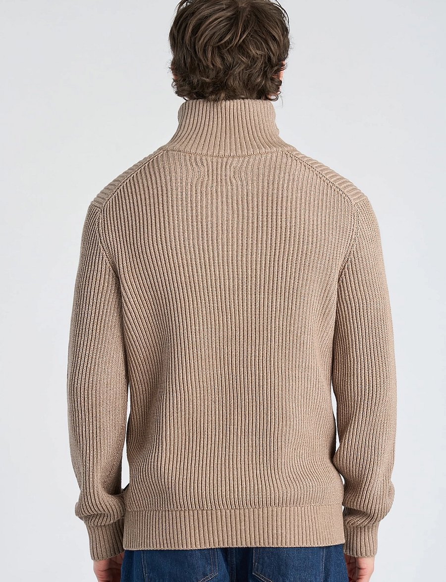 Lindbergh - Half zip knit jumper - poolpika lukuga džemprid - lt sand mix - 4