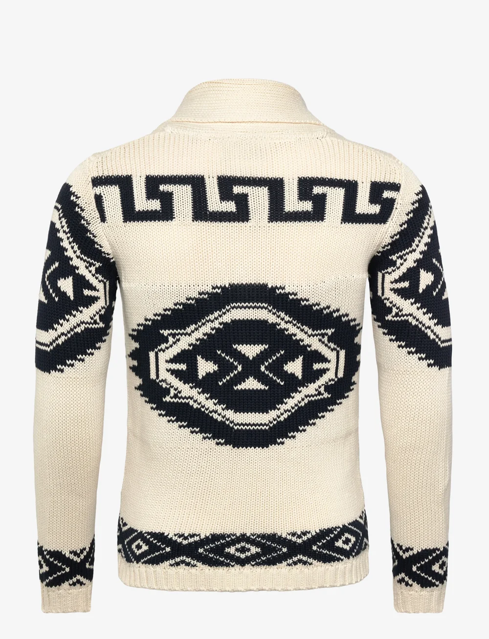 Lindbergh - Shawl collar intarsia cardigan - cardigans - cream white - 1