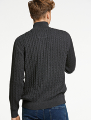 Lindbergh - 1/2 zip cable knit - basic-strickmode - charcoal mel - 3
