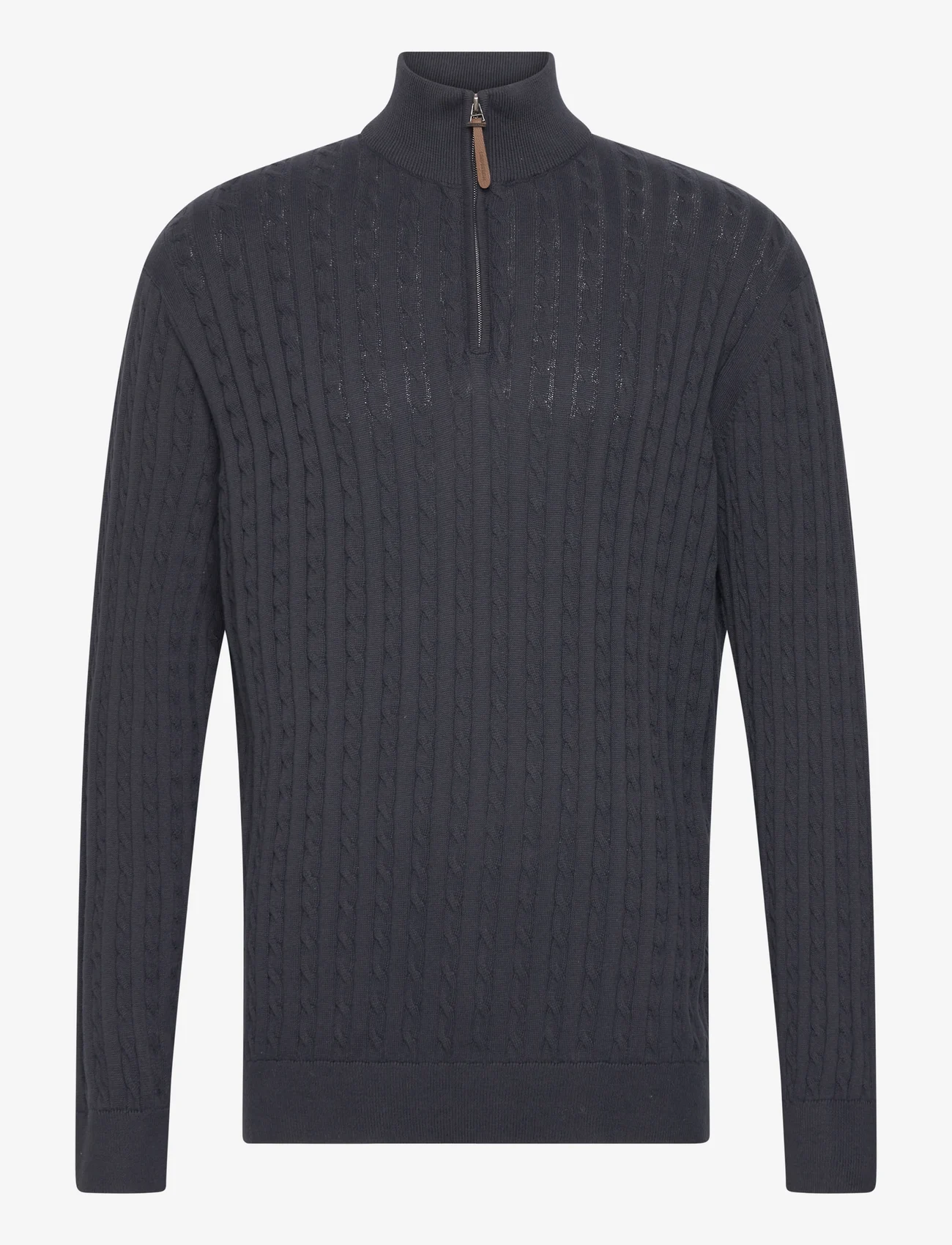Lindbergh - 1/2 zip cable knit - perusneuleet - navy - 0