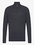 1/2 zip cable knit - NAVY