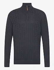 Lindbergh - 1/2 zip cable knit - basic knitwear - navy - 0