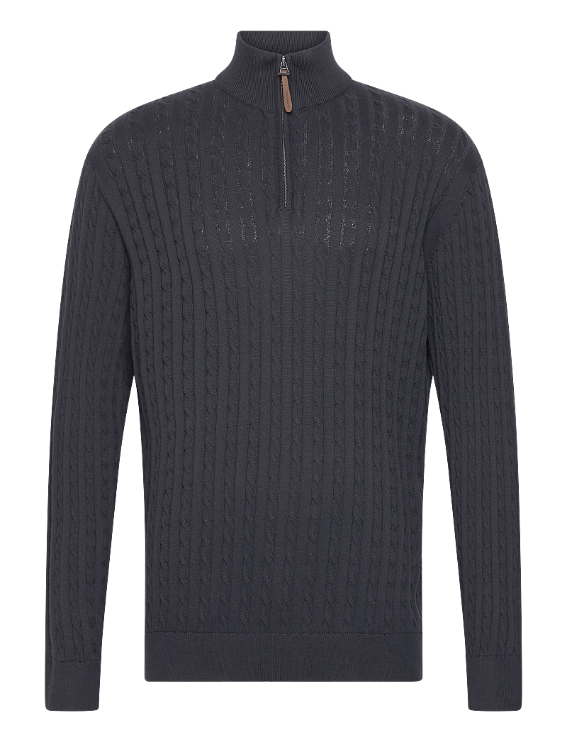 Lindbergh - 1/2 zip cable knit - pullover mit halbem reißverschluss - navy - 1