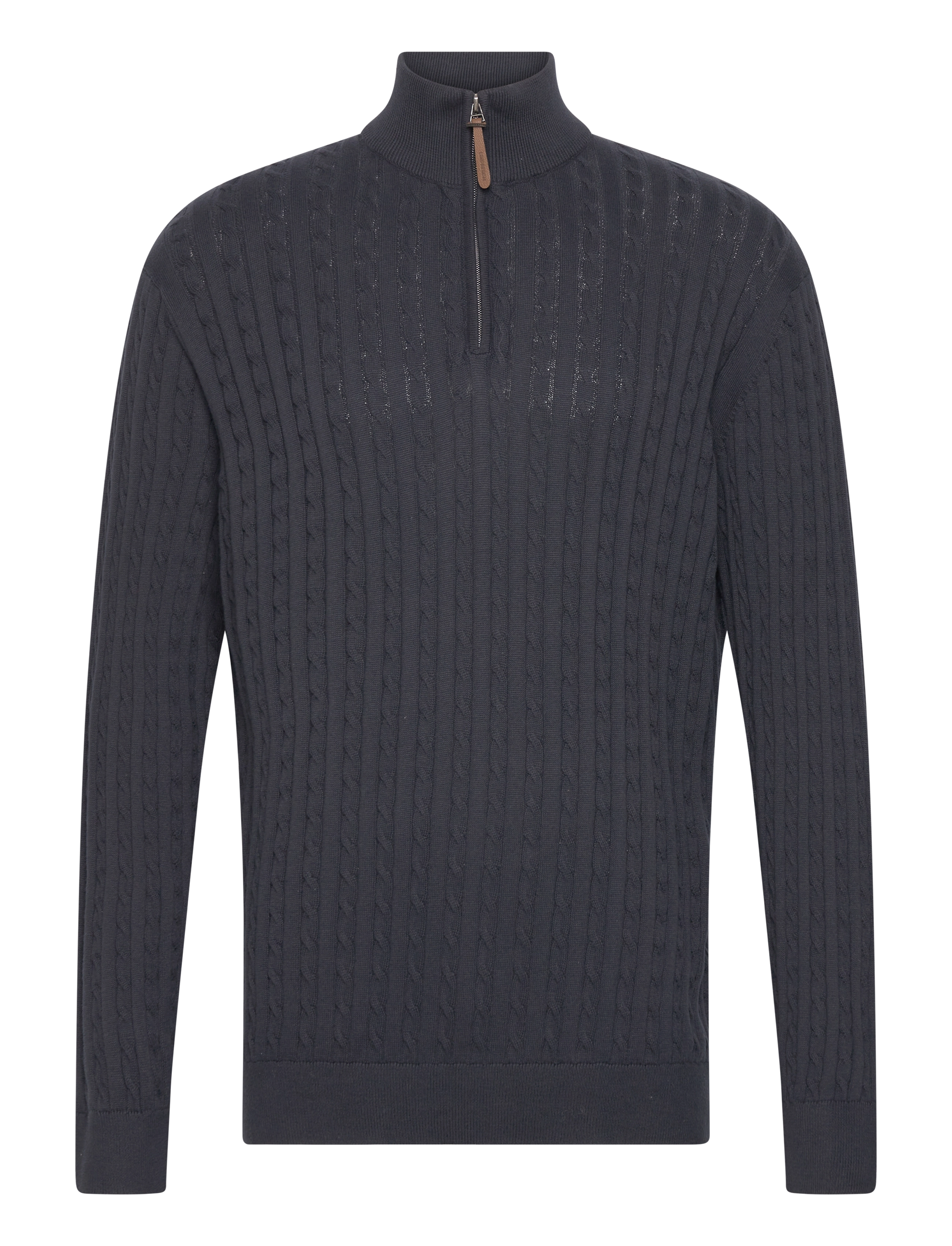 Lindbergh 1/2 zip cable knit - Strickmode - NAVY / navy