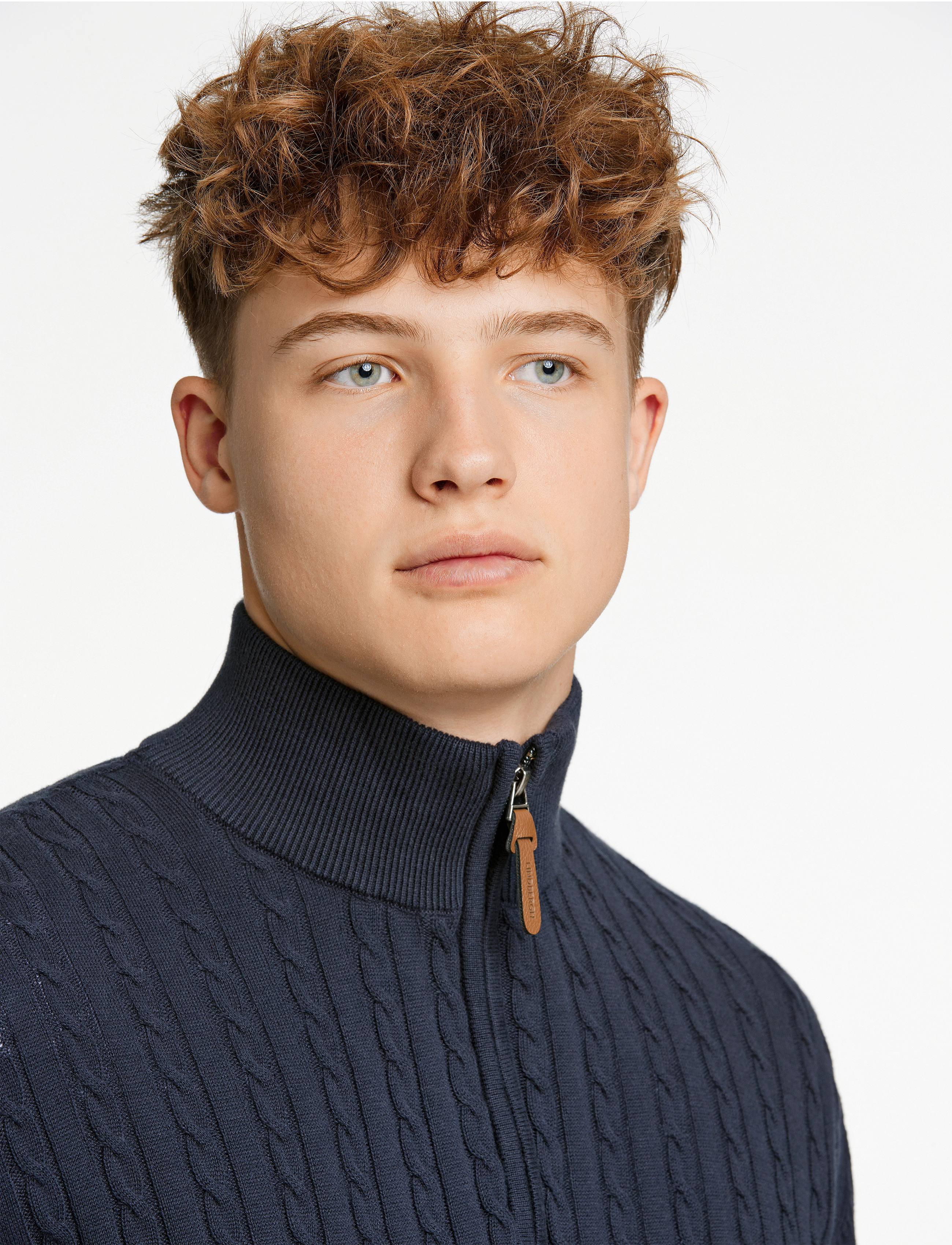 Lindbergh 1/2 Zip Cable Knit stickade tröjor herr – bild 5