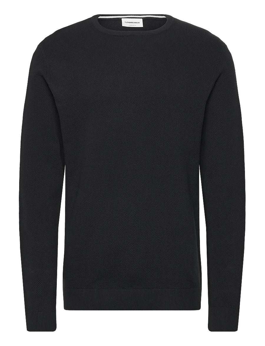 Lindbergh - Structure o-neck knit - Ümara kaelusega - black - 0