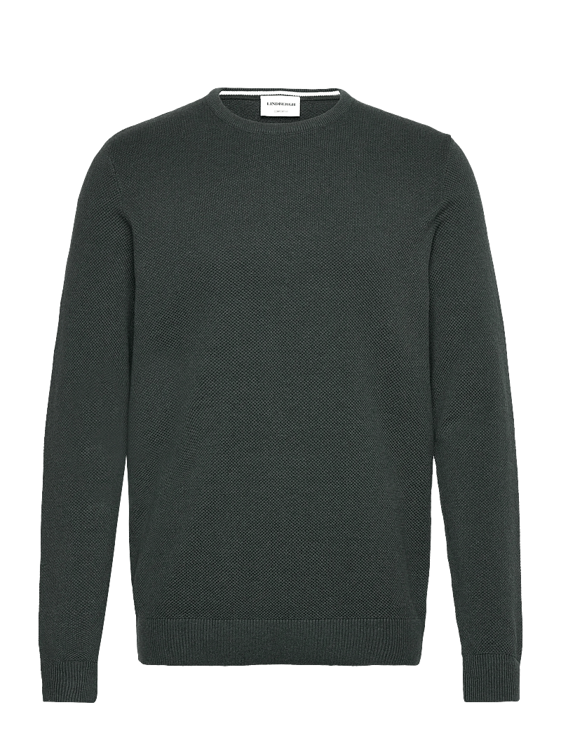 Lindbergh - Structure o-neck knit - rund hals - dusty green mel - 0
