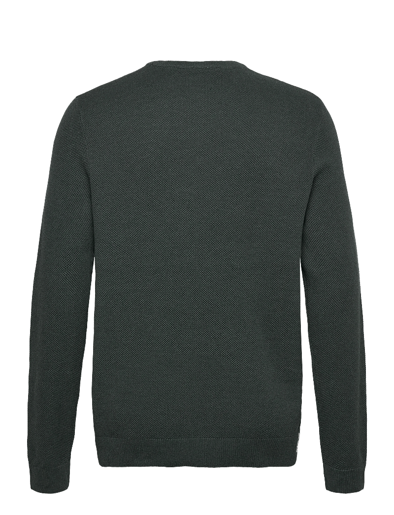 Lindbergh - Structure o-neck knit - rund hals - dusty green mel - 1