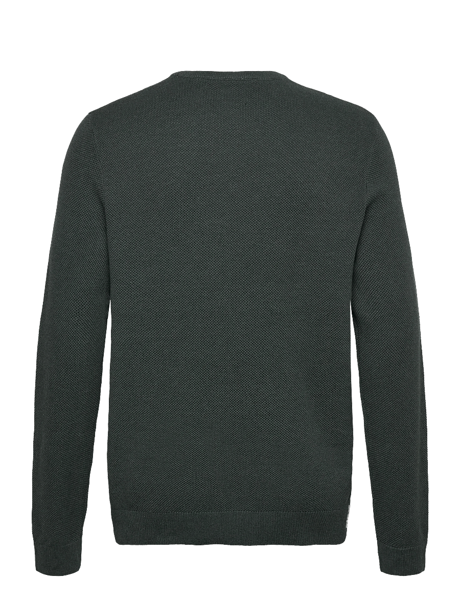 Lindbergh - Structure o-neck knit - rund hals - dusty green mel - 1