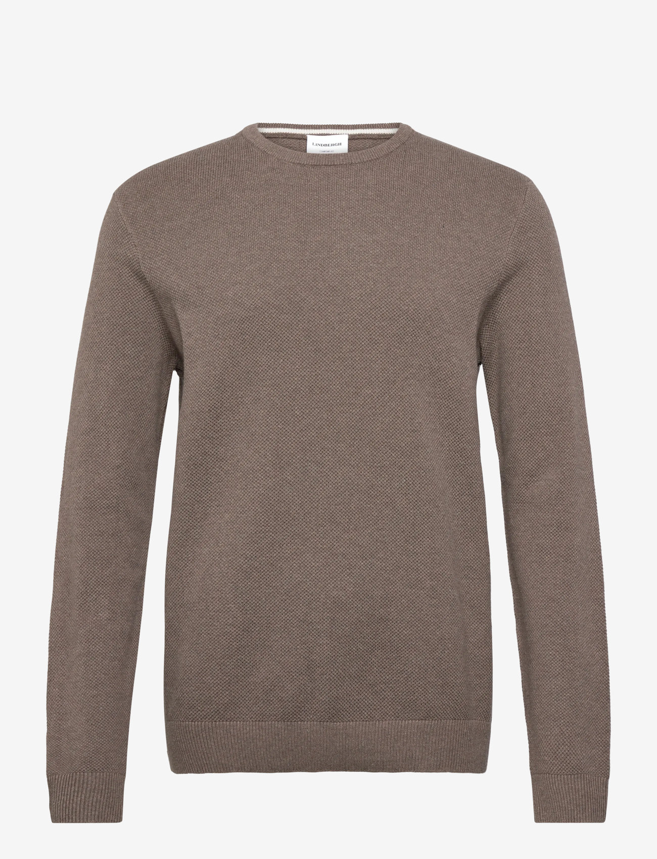 Lindbergh - Structure o-neck knit - rund hals - dusty sand mel - 0