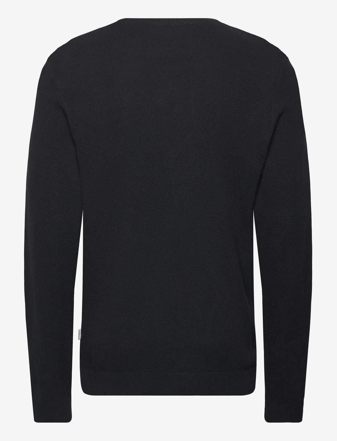 Lindbergh - Structure o-neck knit - langærmede t-shirts - black - 1