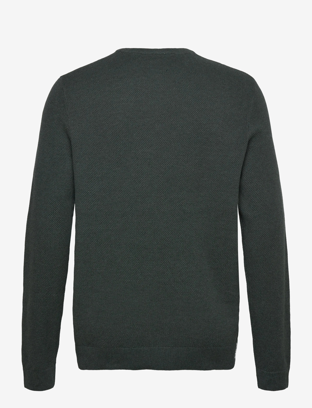 Lindbergh - Structure o-neck knit - langærmede t-shirts - dusty green mel - 1