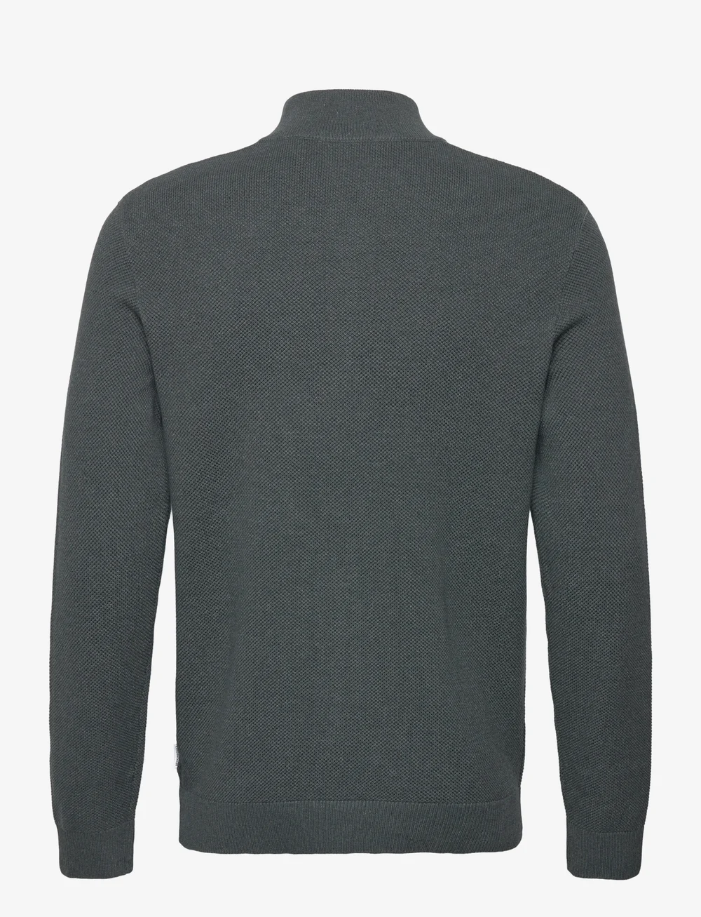 Lindbergh - Structure zip neck knit - halfzip strik - dusty green mel - 1