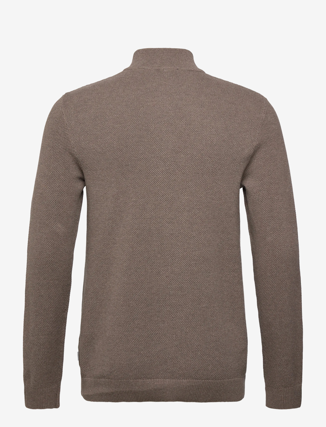 Lindbergh - Structure zip neck knit - efterårstøj - dusty sand mel - 1