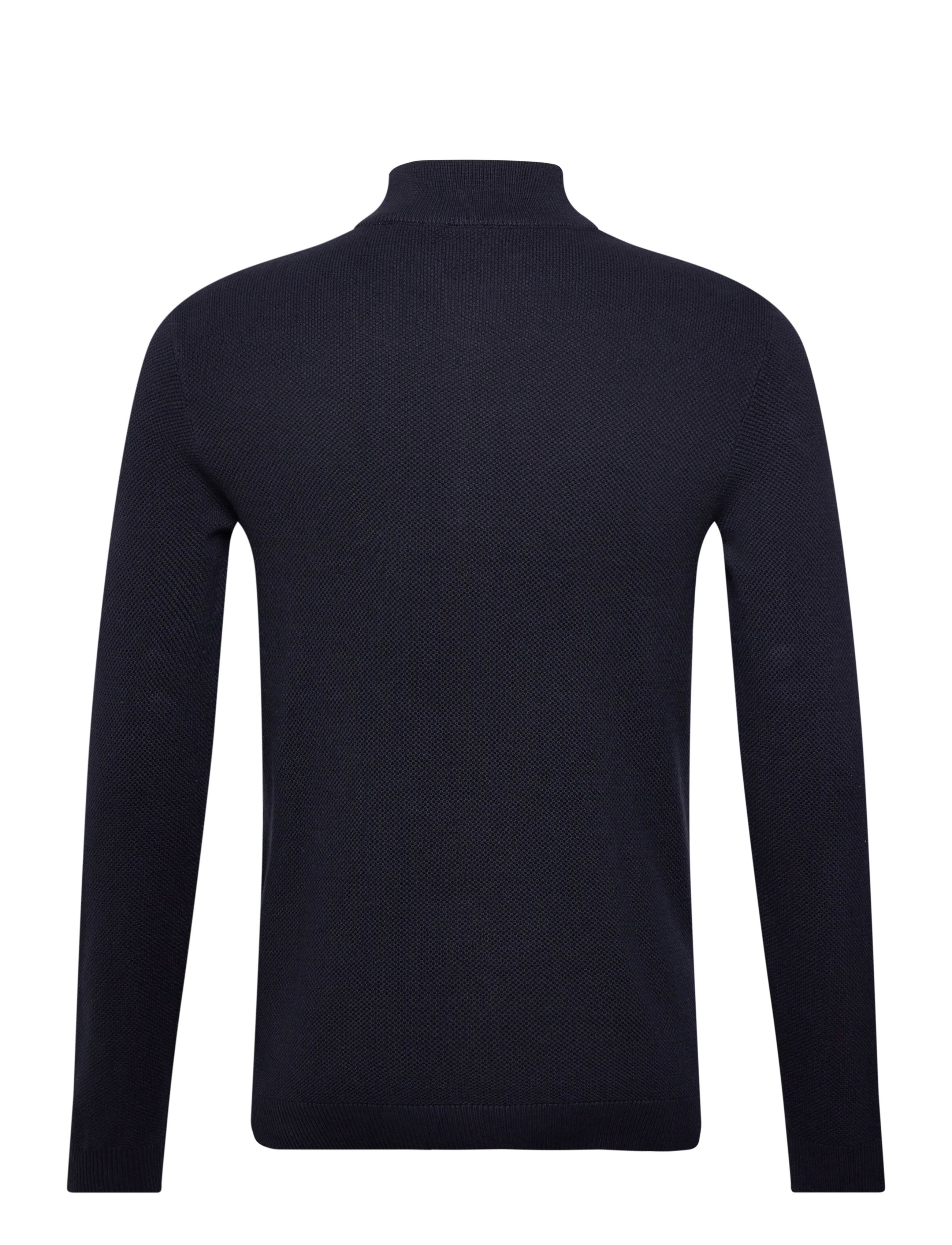 Lindbergh - Structure zip neck knit - half zip jumpers - navy - 1