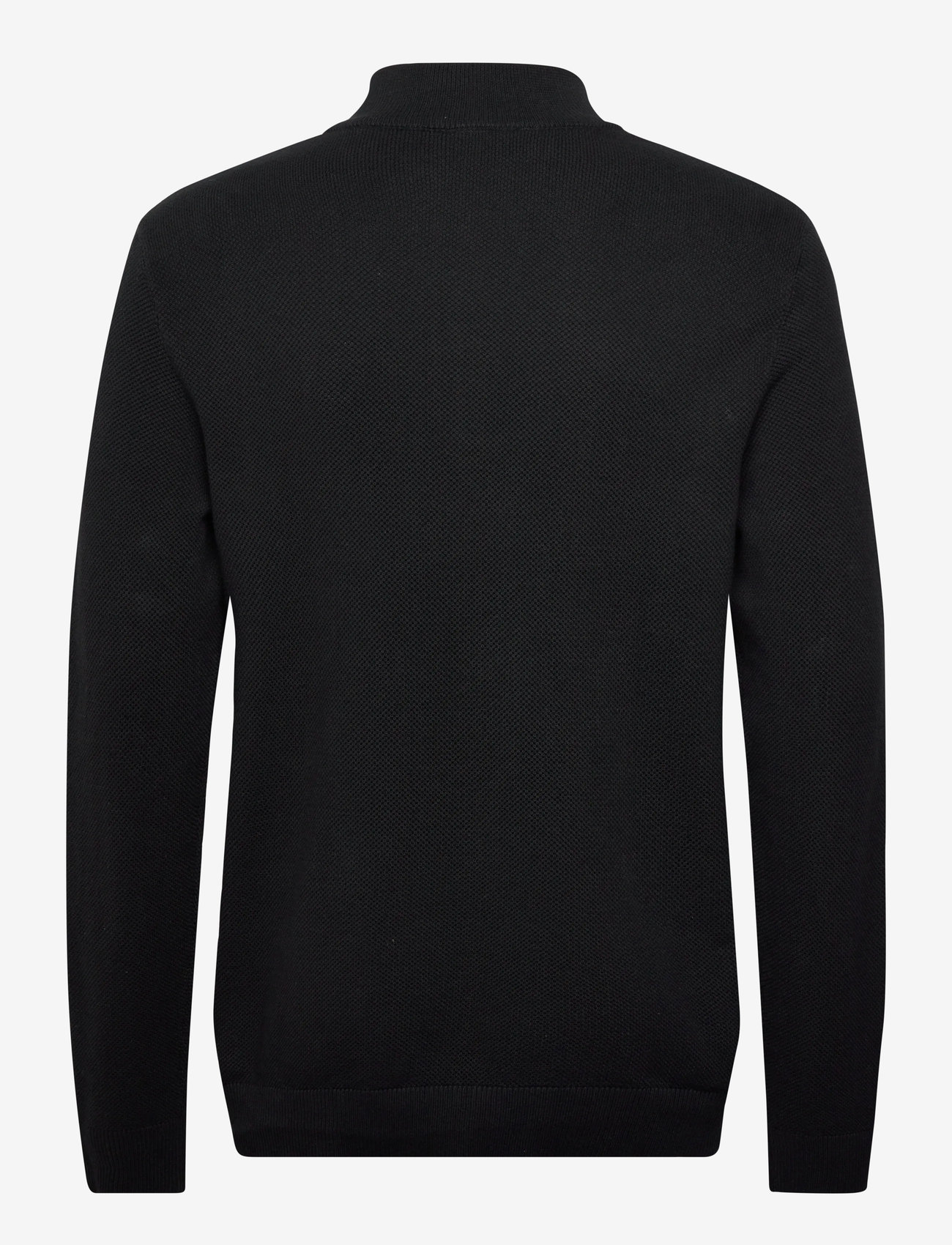 Lindbergh - Structure zip neck knit - turtlenecks - black - 1