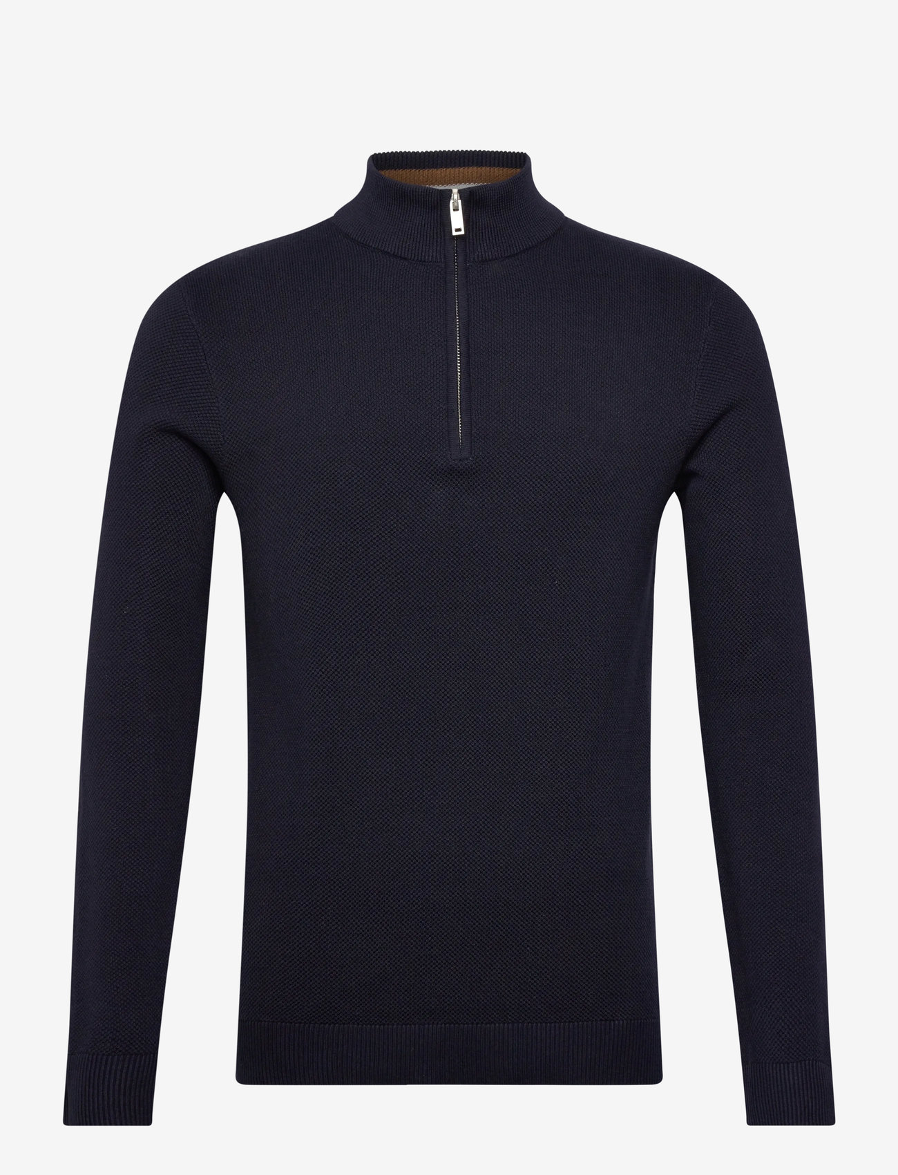 Lindbergh - Structure zip neck knit - rullekraver - navy - 0