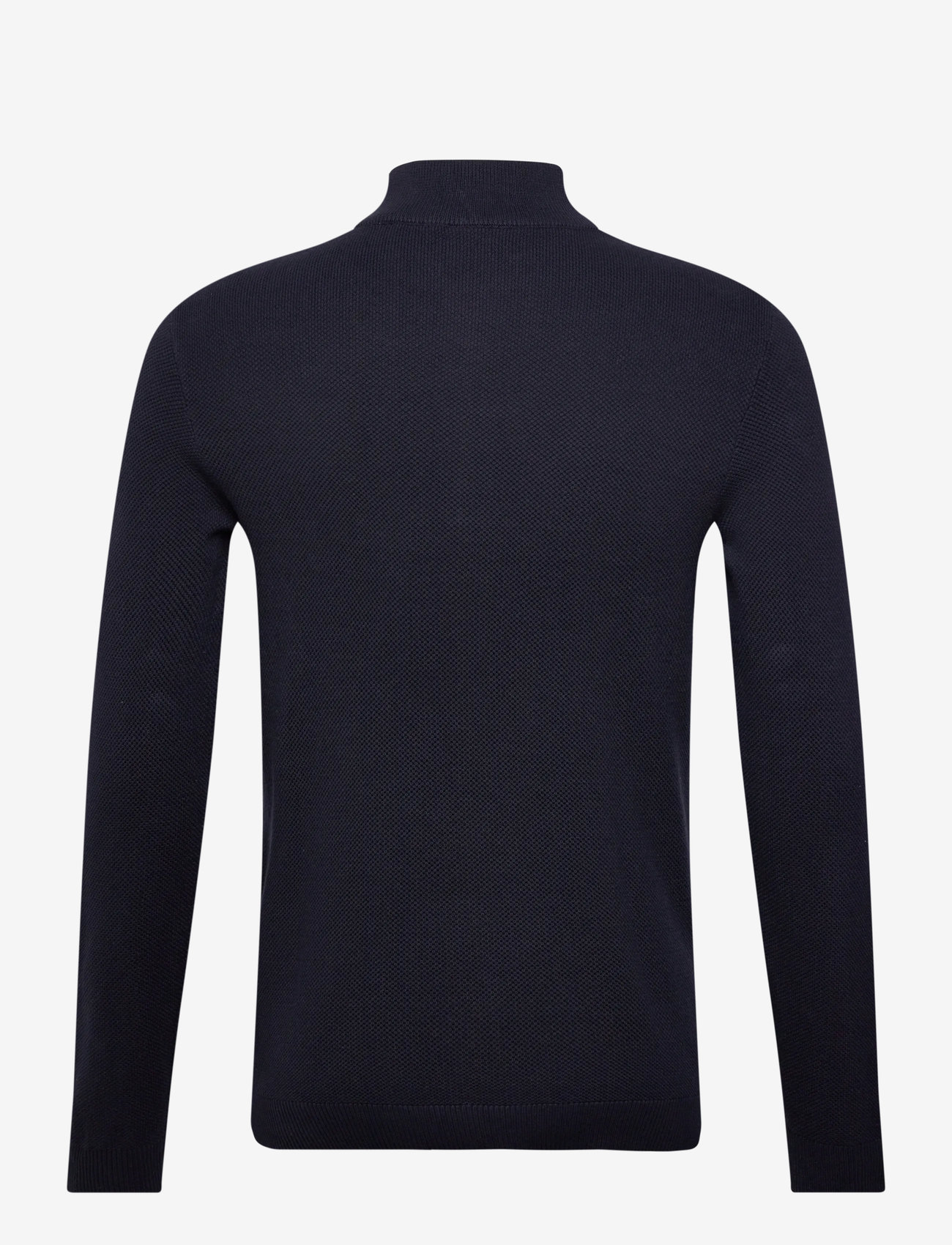 Lindbergh - Structure zip neck knit - rullekraver - navy - 1