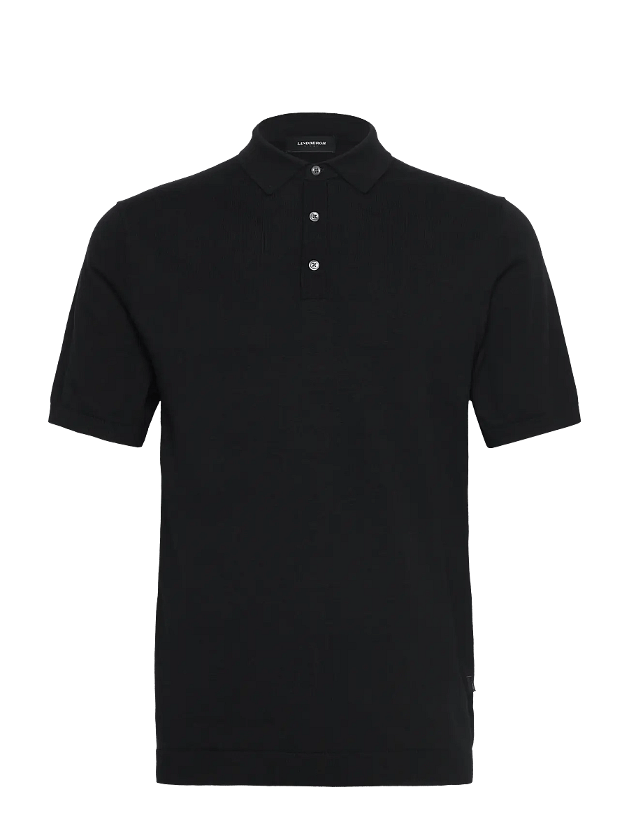 Lindbergh - Polo S/S with buttons - kurzärmelig - black - 0